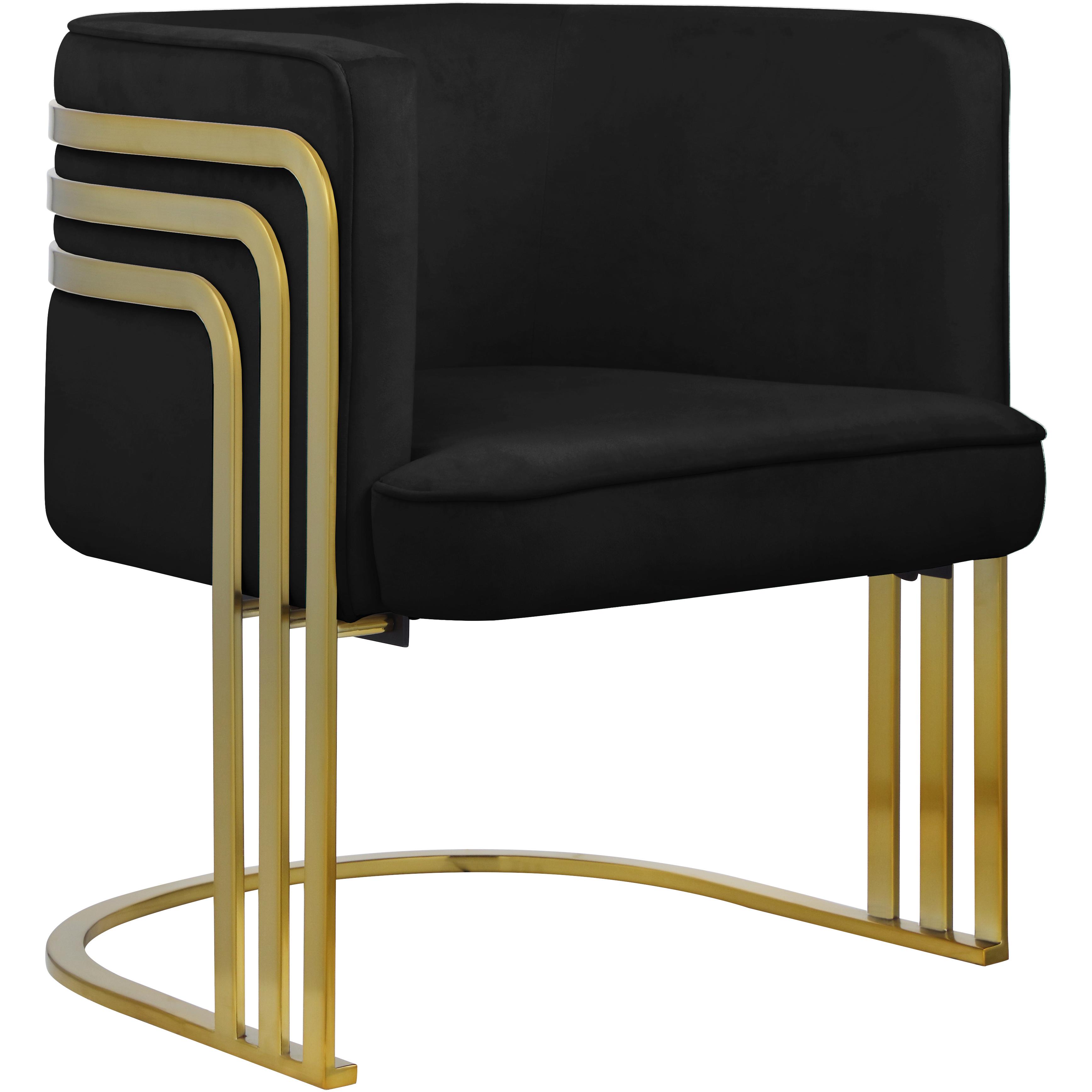 Meridian Rays Black Velvet Accent Chair