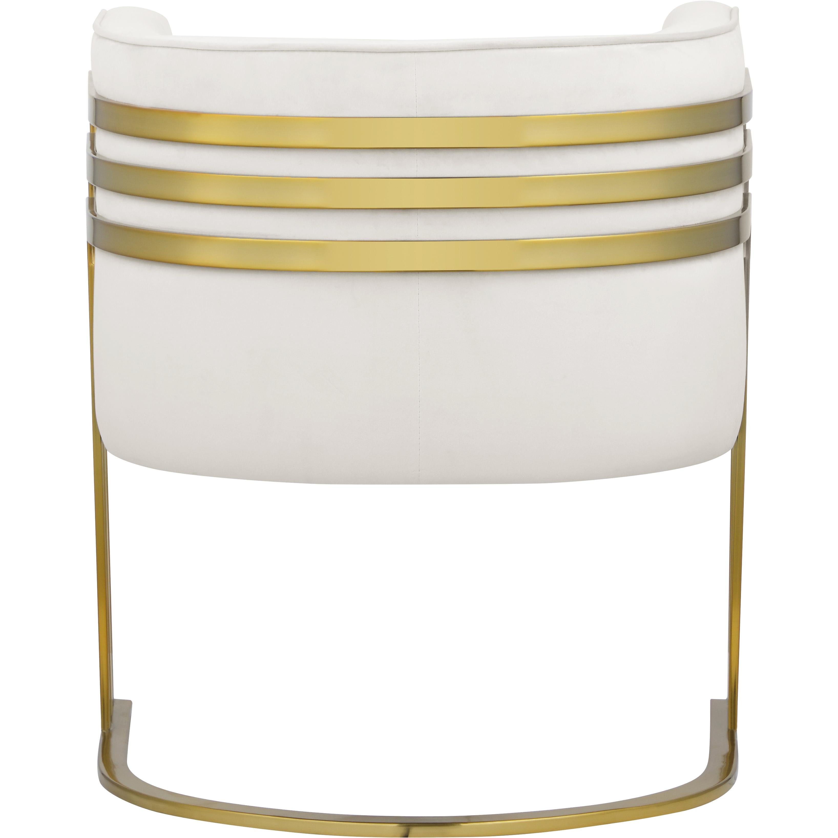 Meridian Rays Cream Velvet Accent Chair