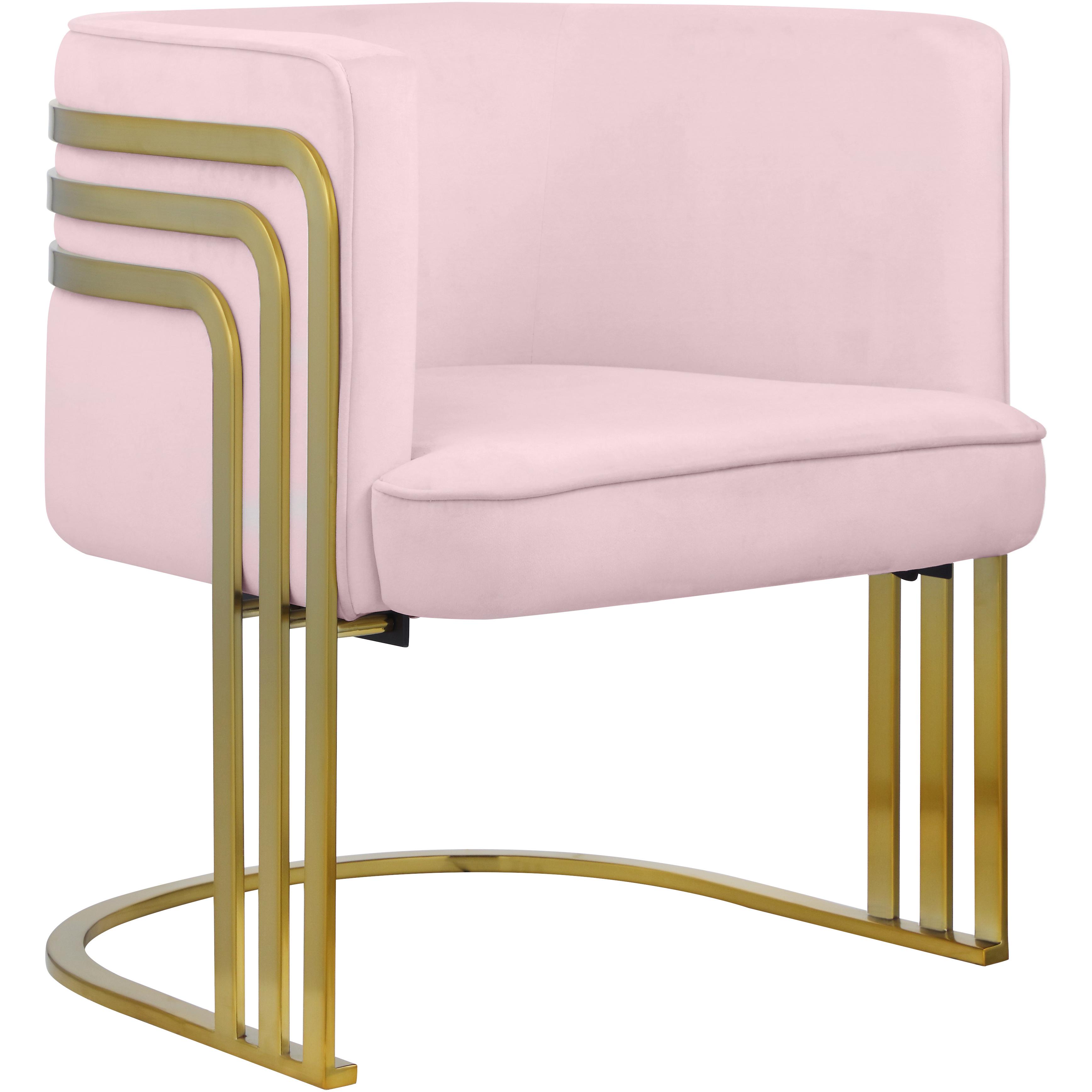 Meridian Rays Pink Velvet Accent Chair