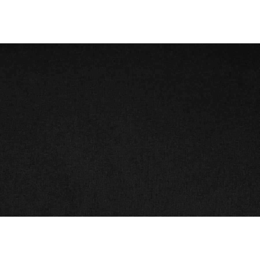 Meridian Serene Black Linen Textured Fabric Deluxe Comfort Modular Ottoman