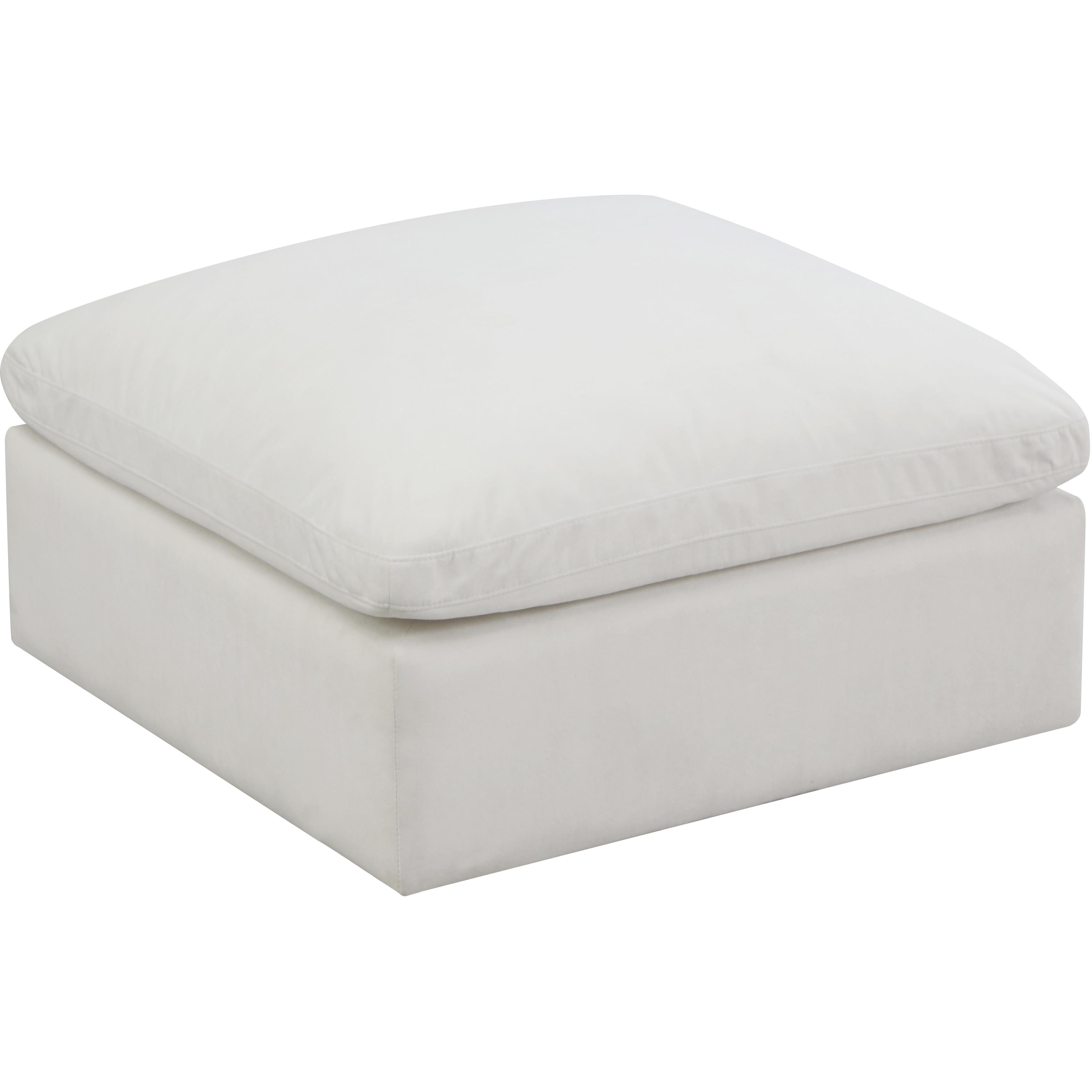 Meridian Plush Cream Velvet Standard Comfort Modular Ottoman