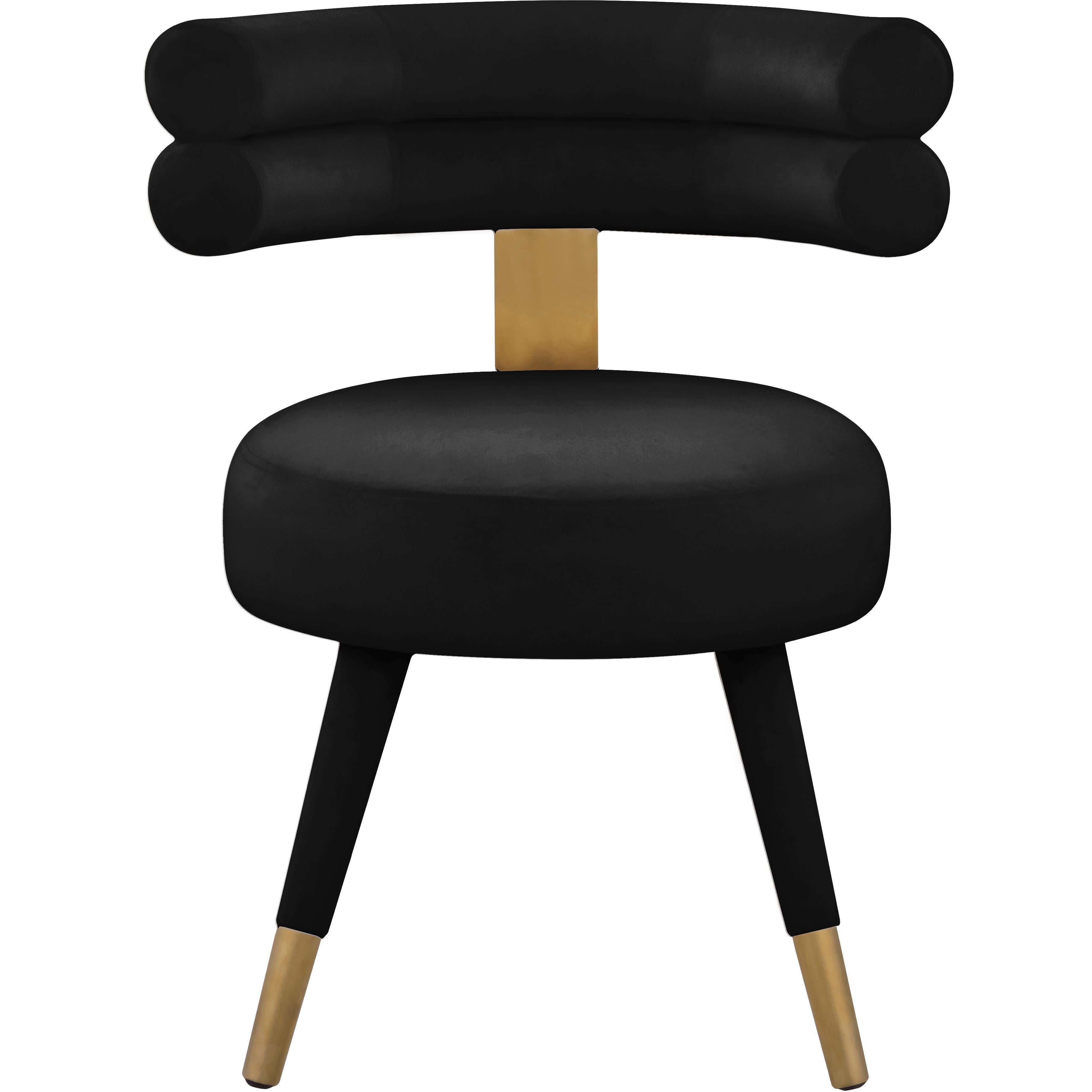 Meridian Fitzroy Black Velvet Dining Chair