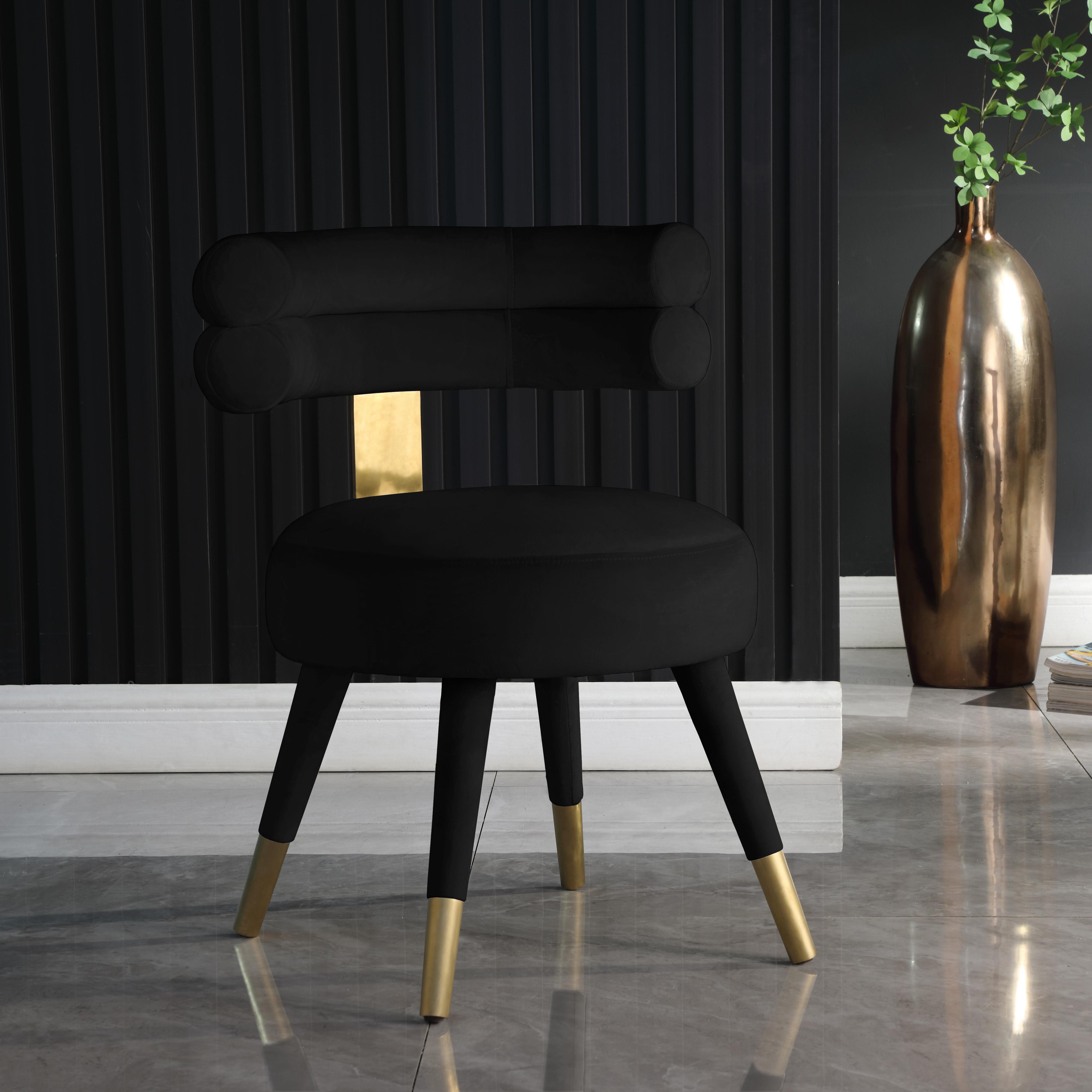 Meridian Fitzroy Black Velvet Dining Chair