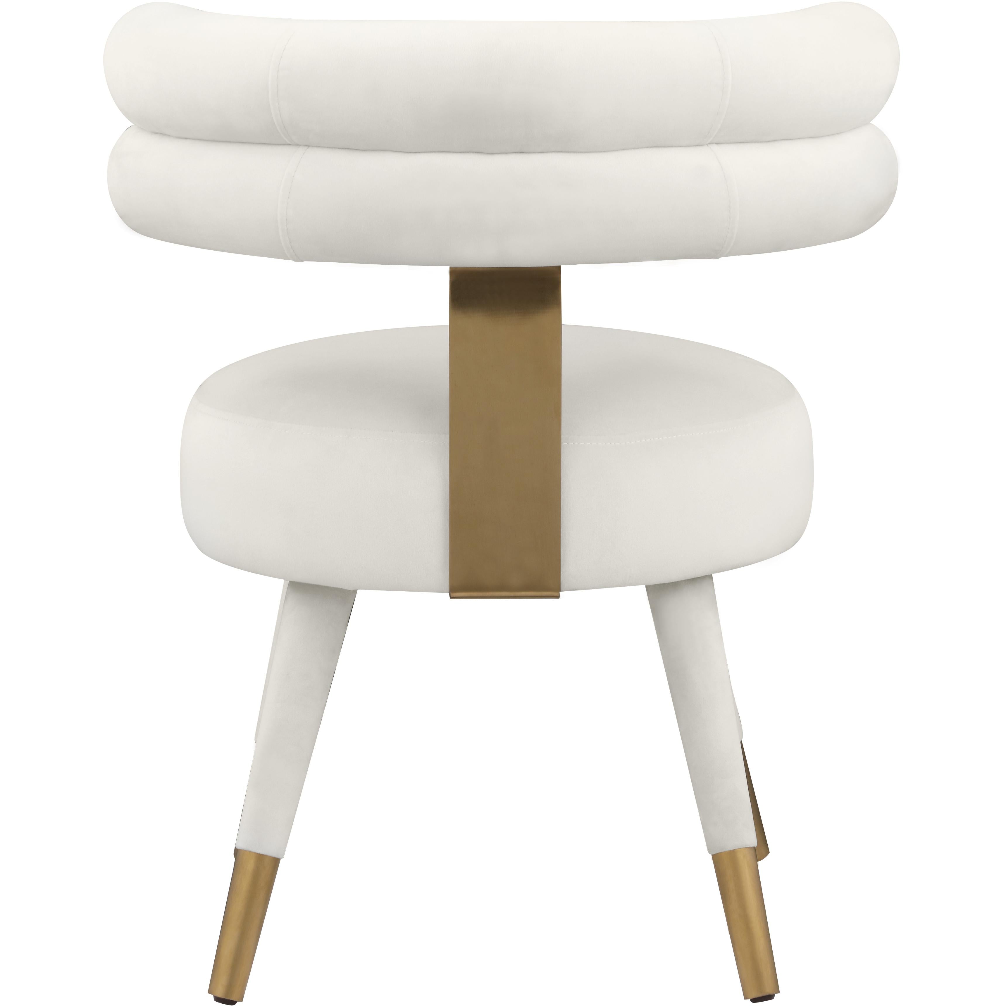 Meridian Fitzroy Cream Velvet Dining Chair