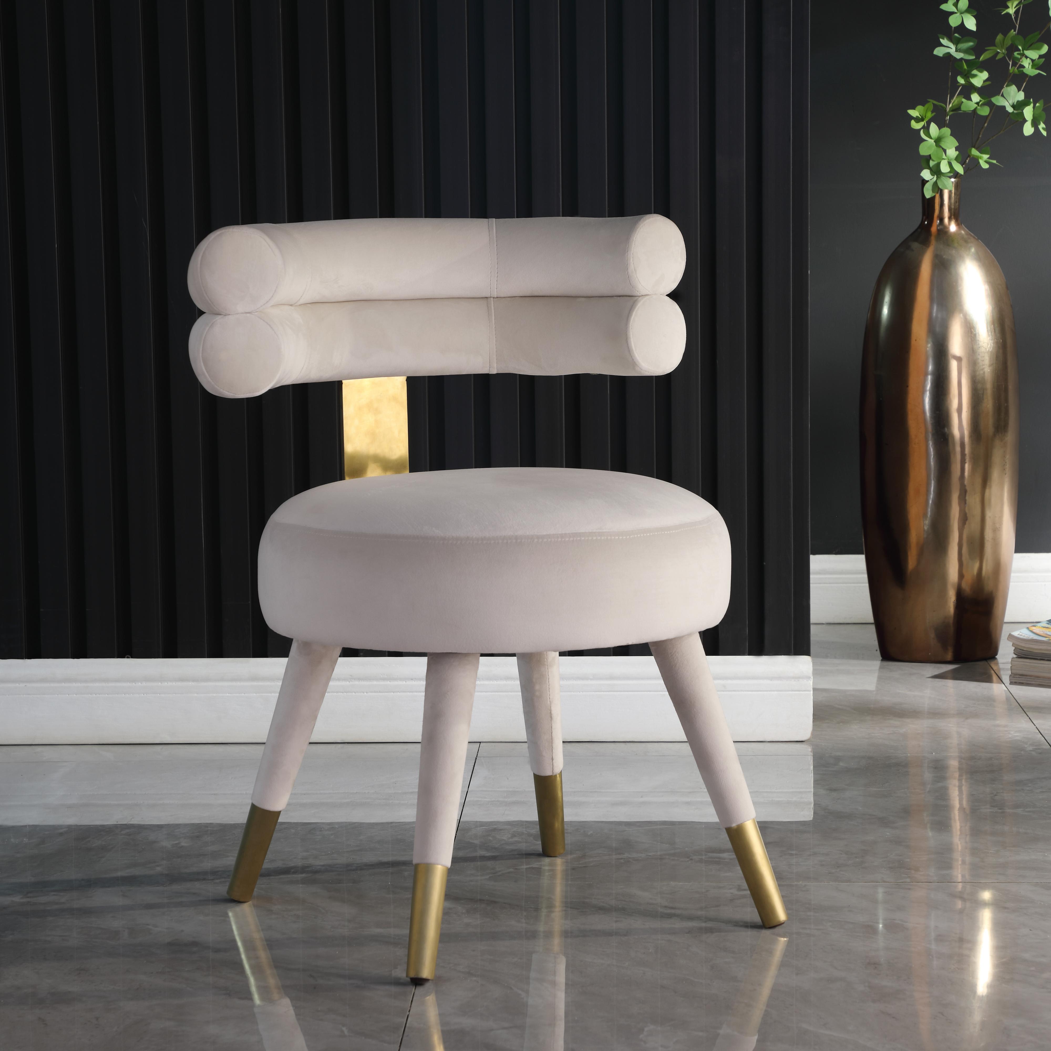 Meridian Fitzroy Cream Velvet Dining Chair