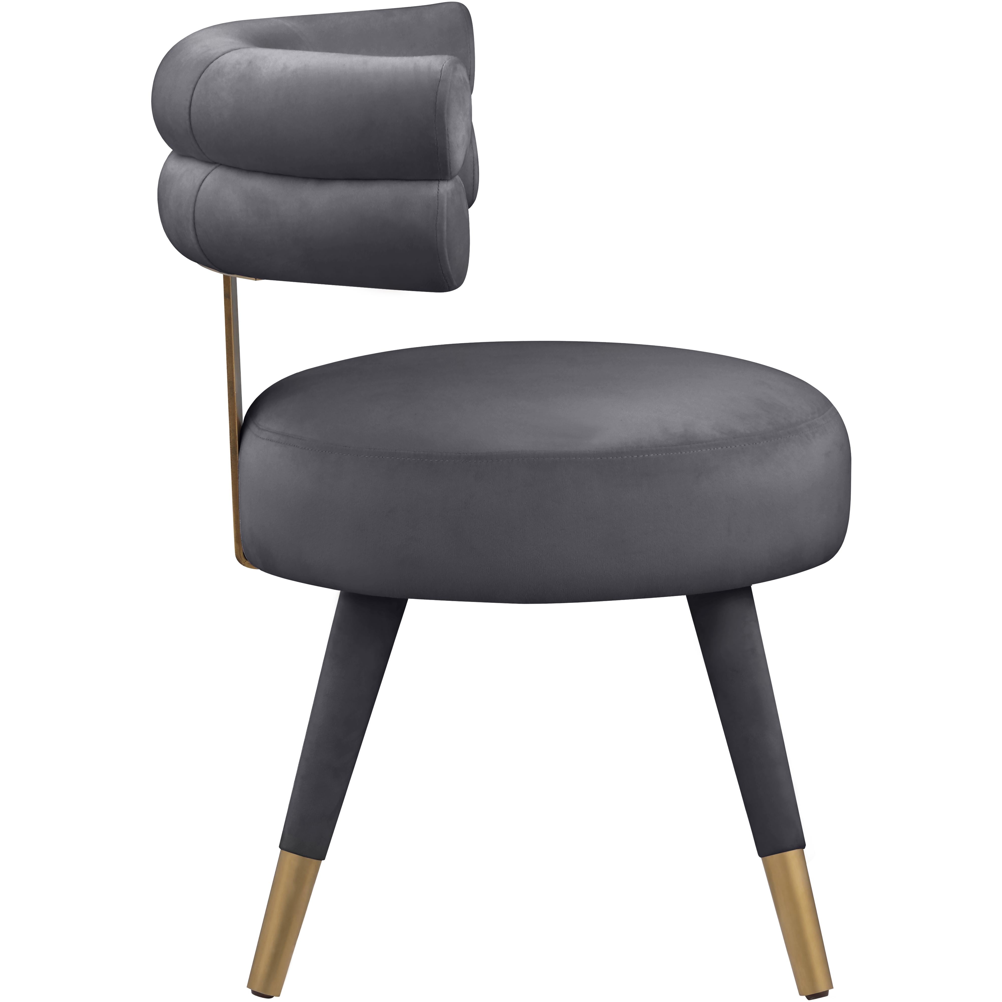 Meridian Fitzroy Grey Velvet Dining Chair