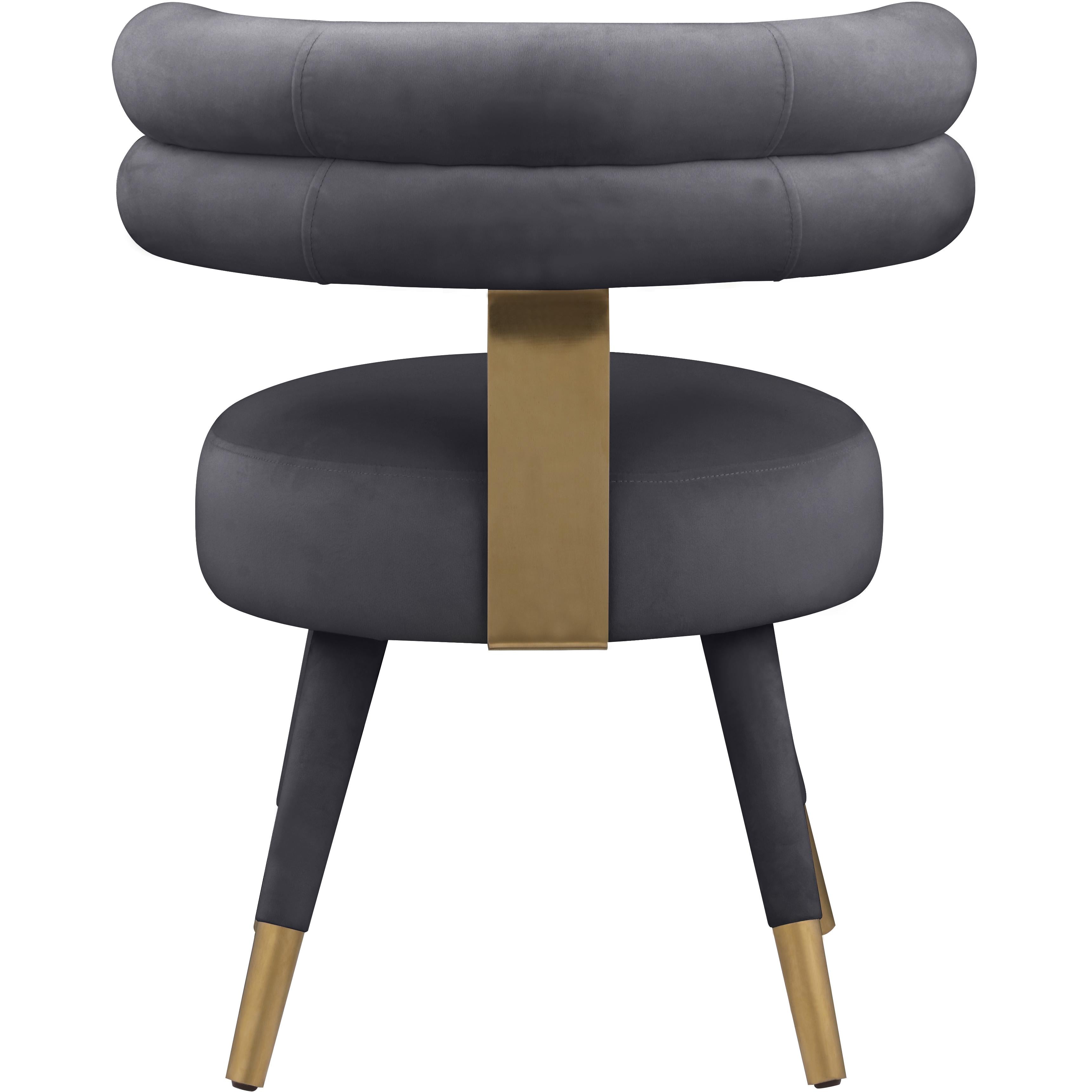 Meridian Fitzroy Grey Velvet Dining Chair
