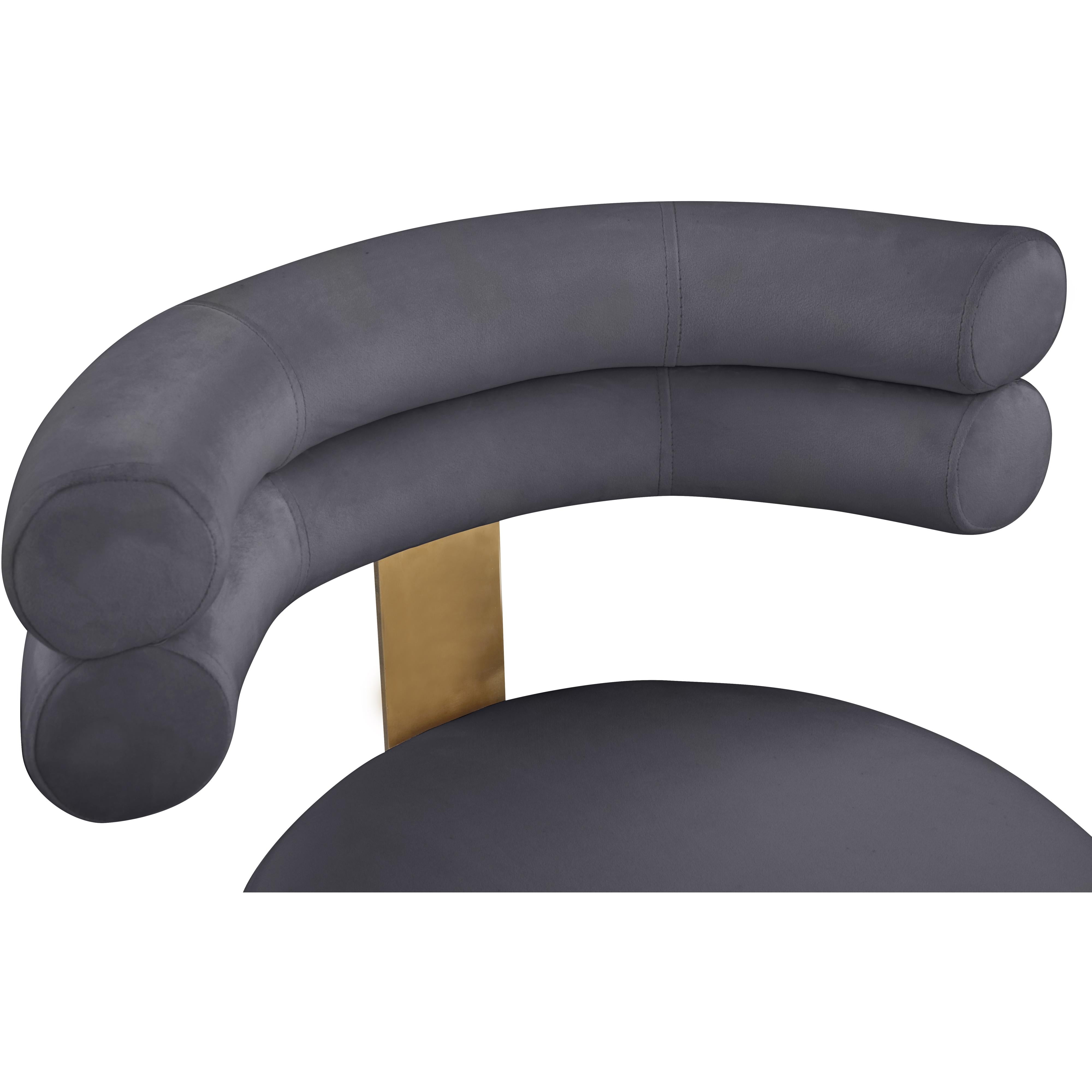 Meridian Fitzroy Grey Velvet Dining Chair