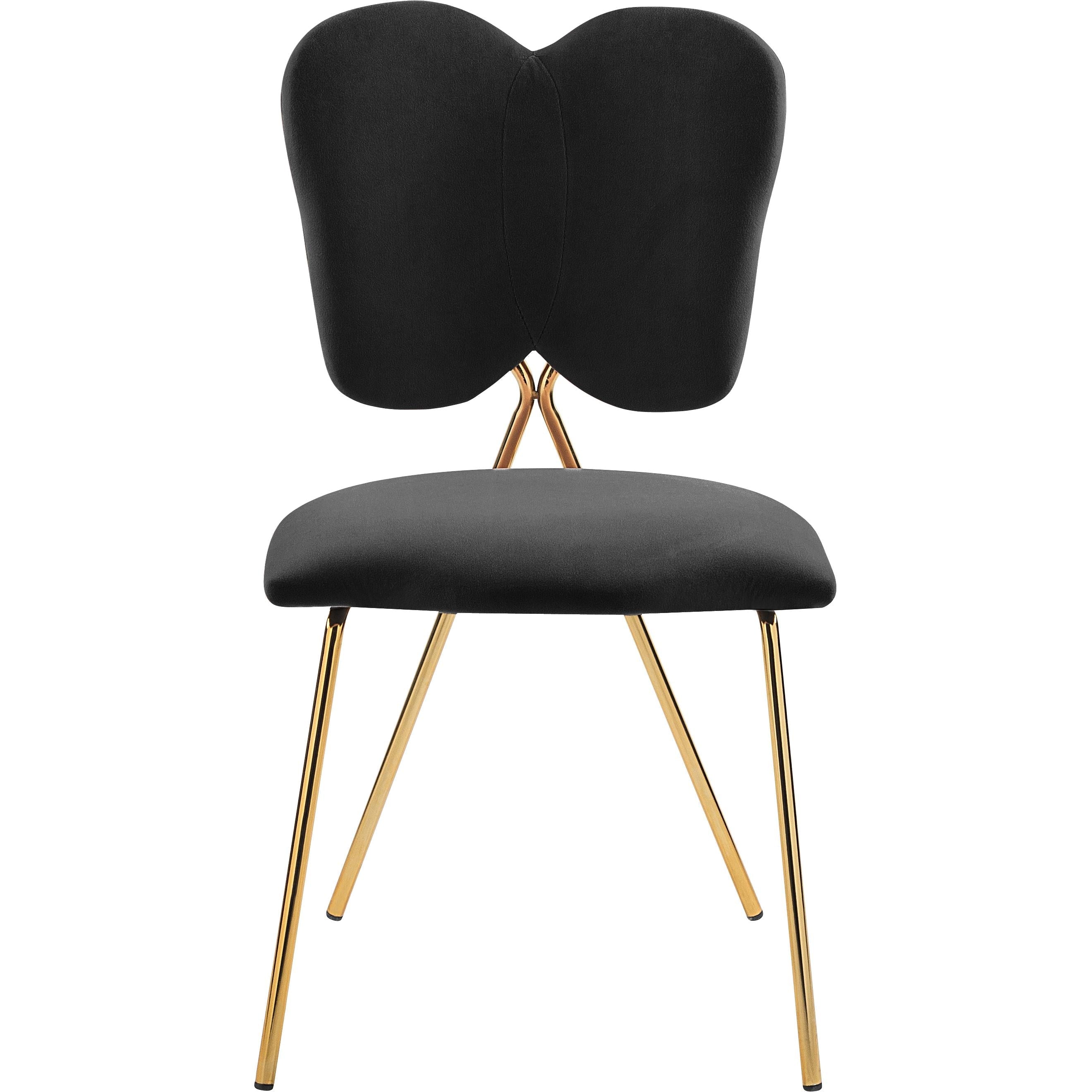 Meridian Angel Black Velvet Dining Chair