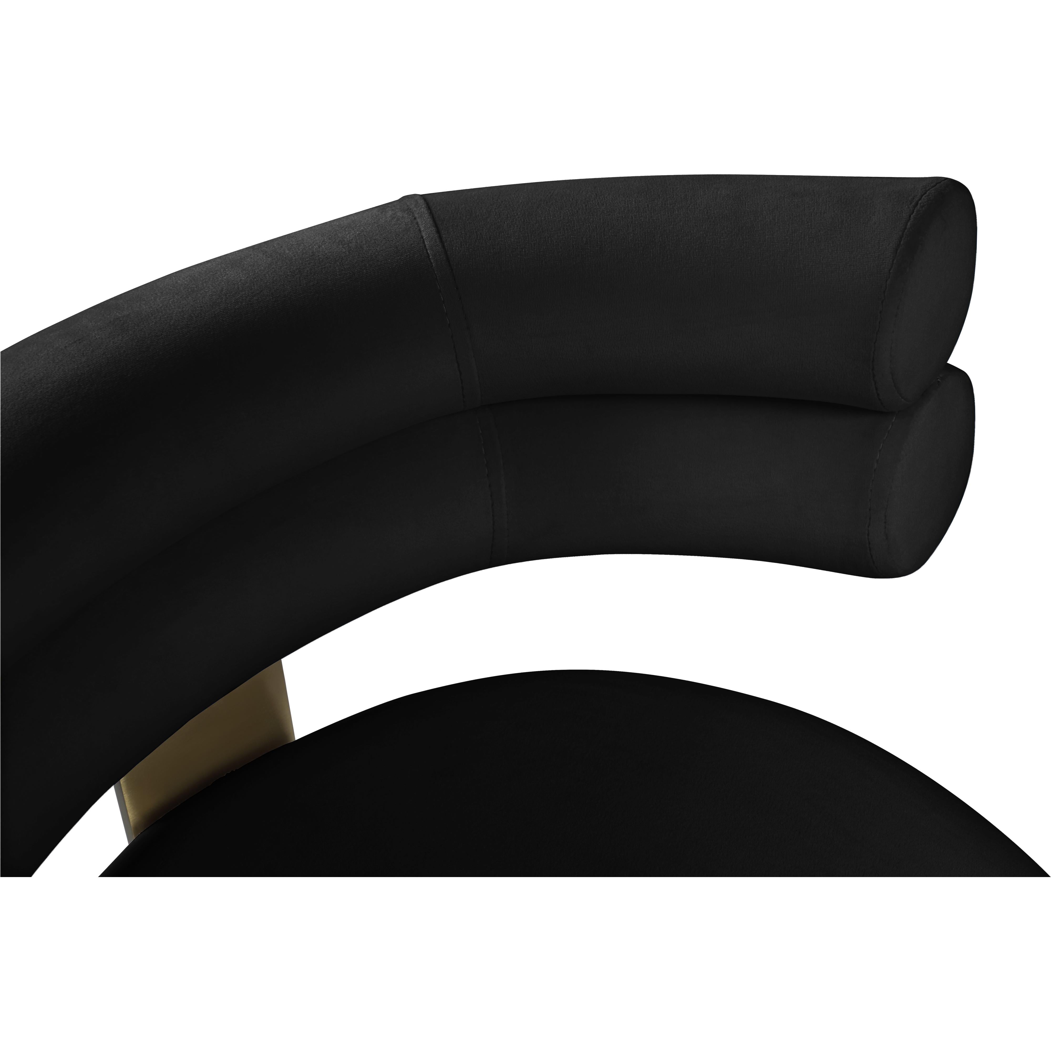 Meridian Fitzroy Black Velvet Counter Stool