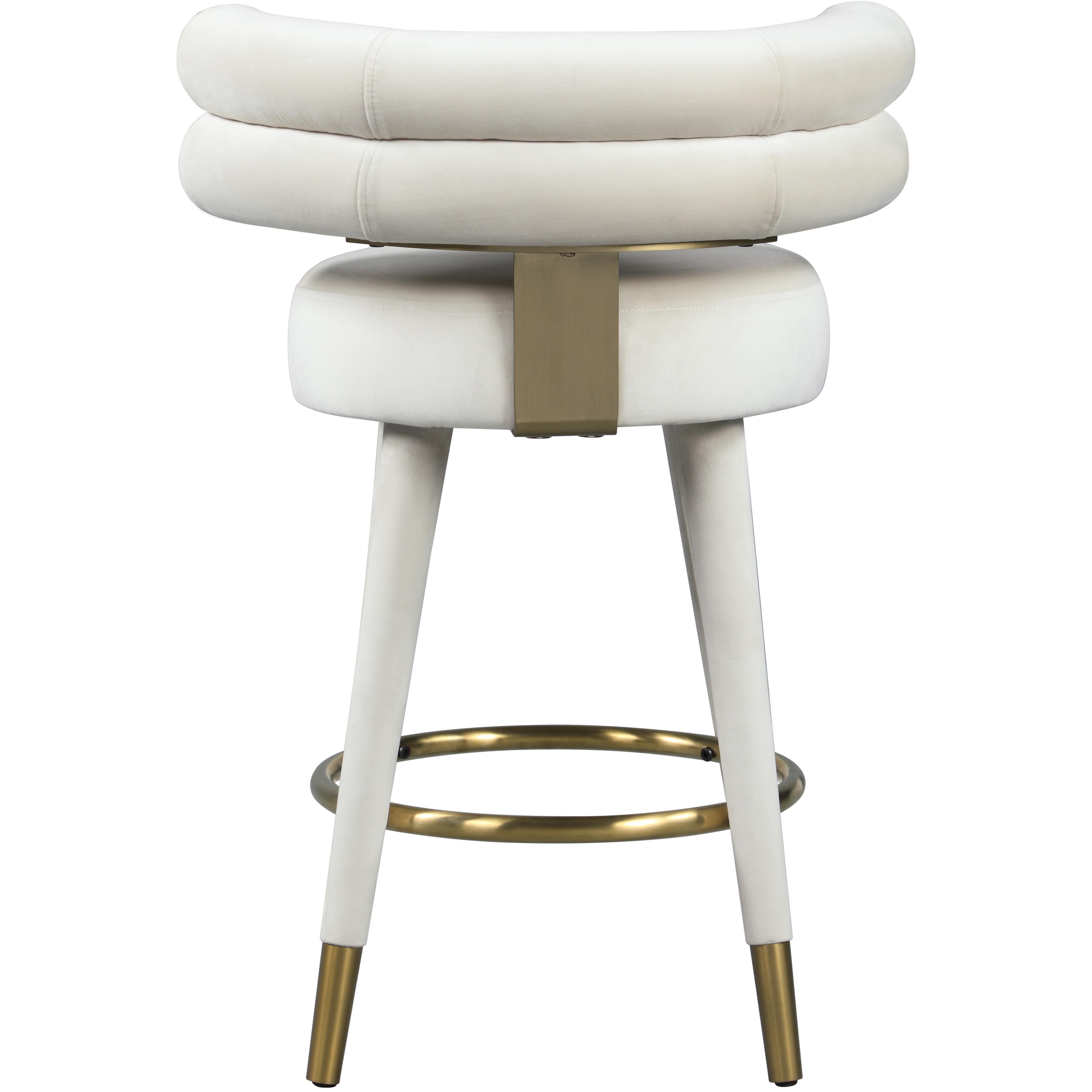 Meridian Fitzroy Cream Velvet Counter Stool