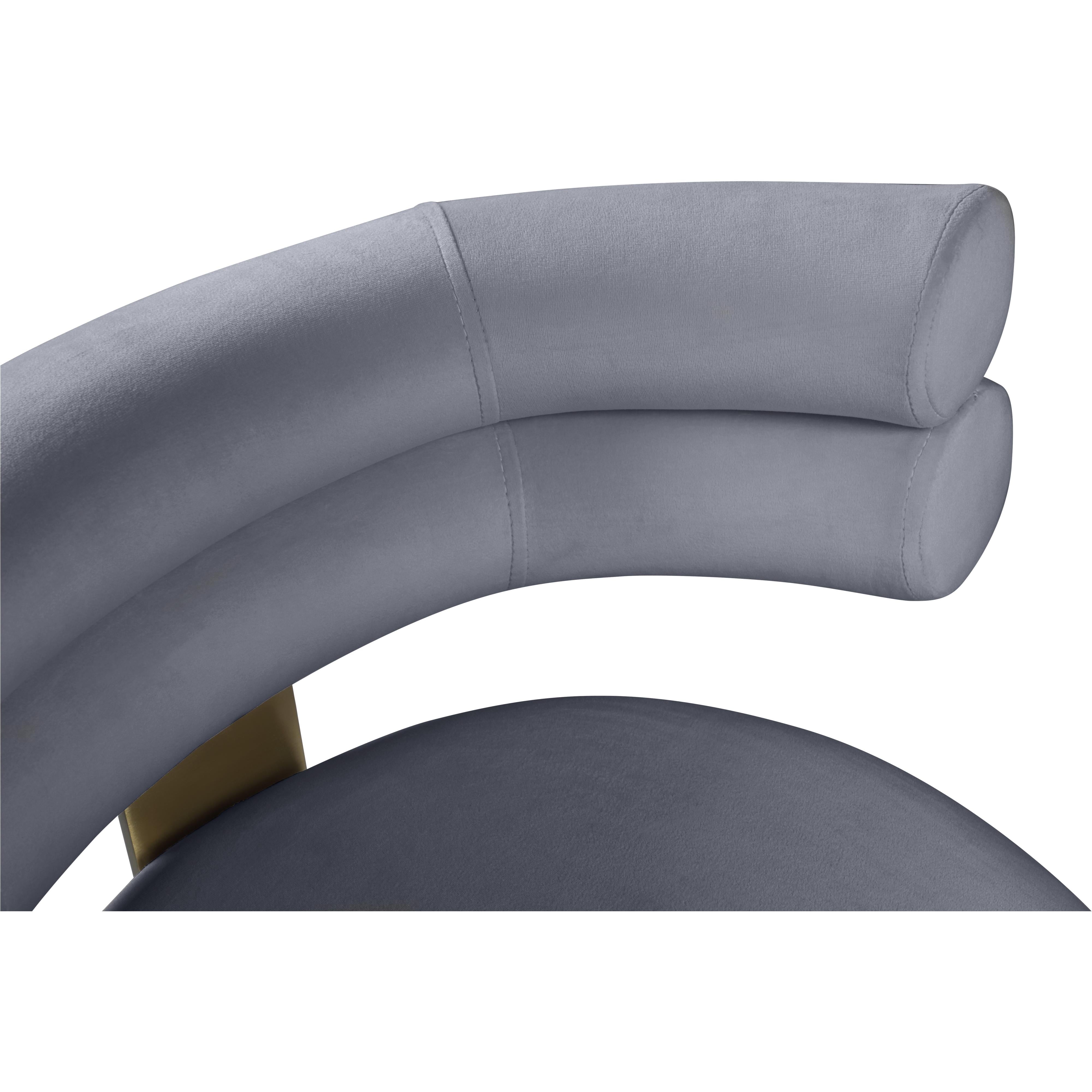 Meridian Fitzroy Grey Velvet Counter Stool