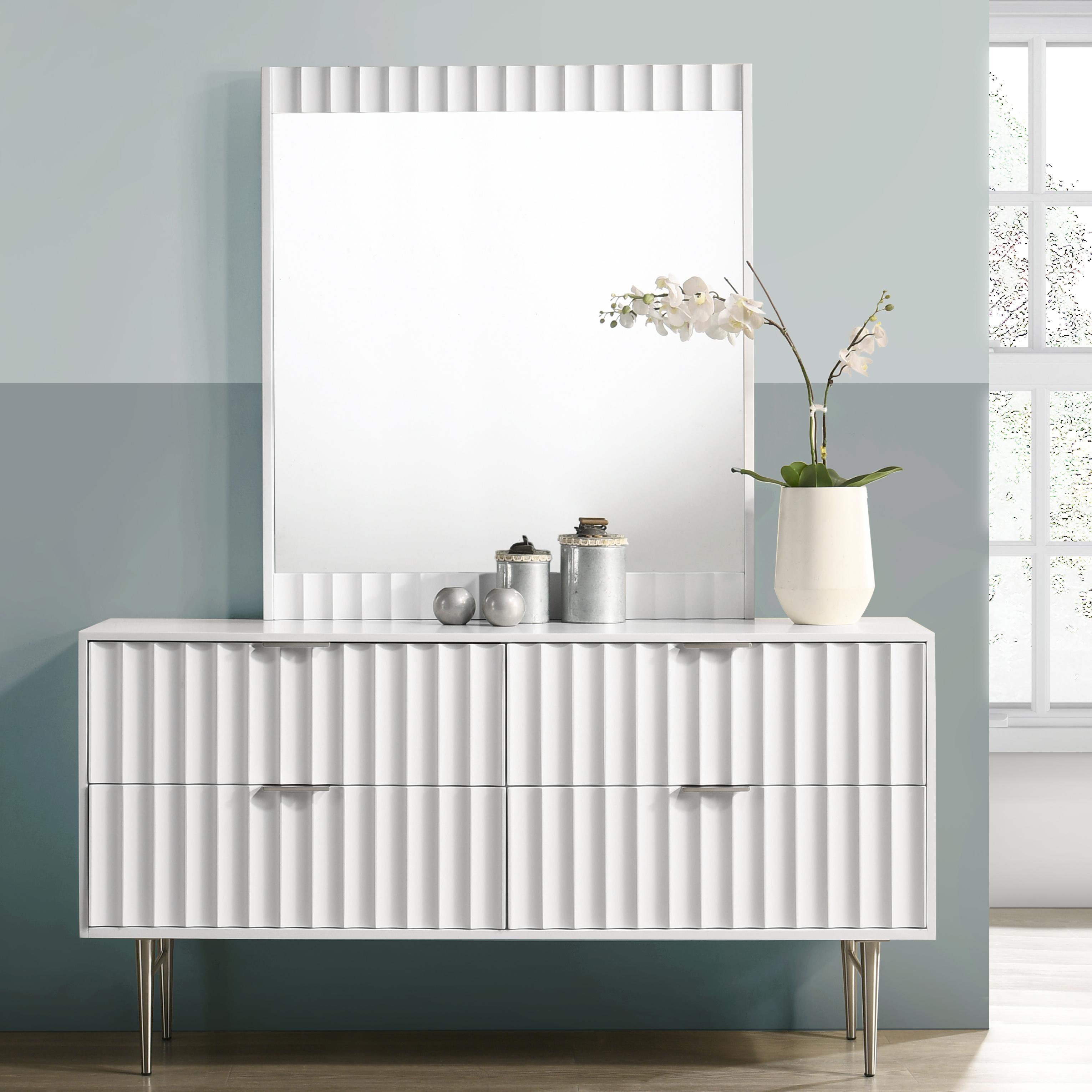 Meridian Modernist White Gloss Dresser