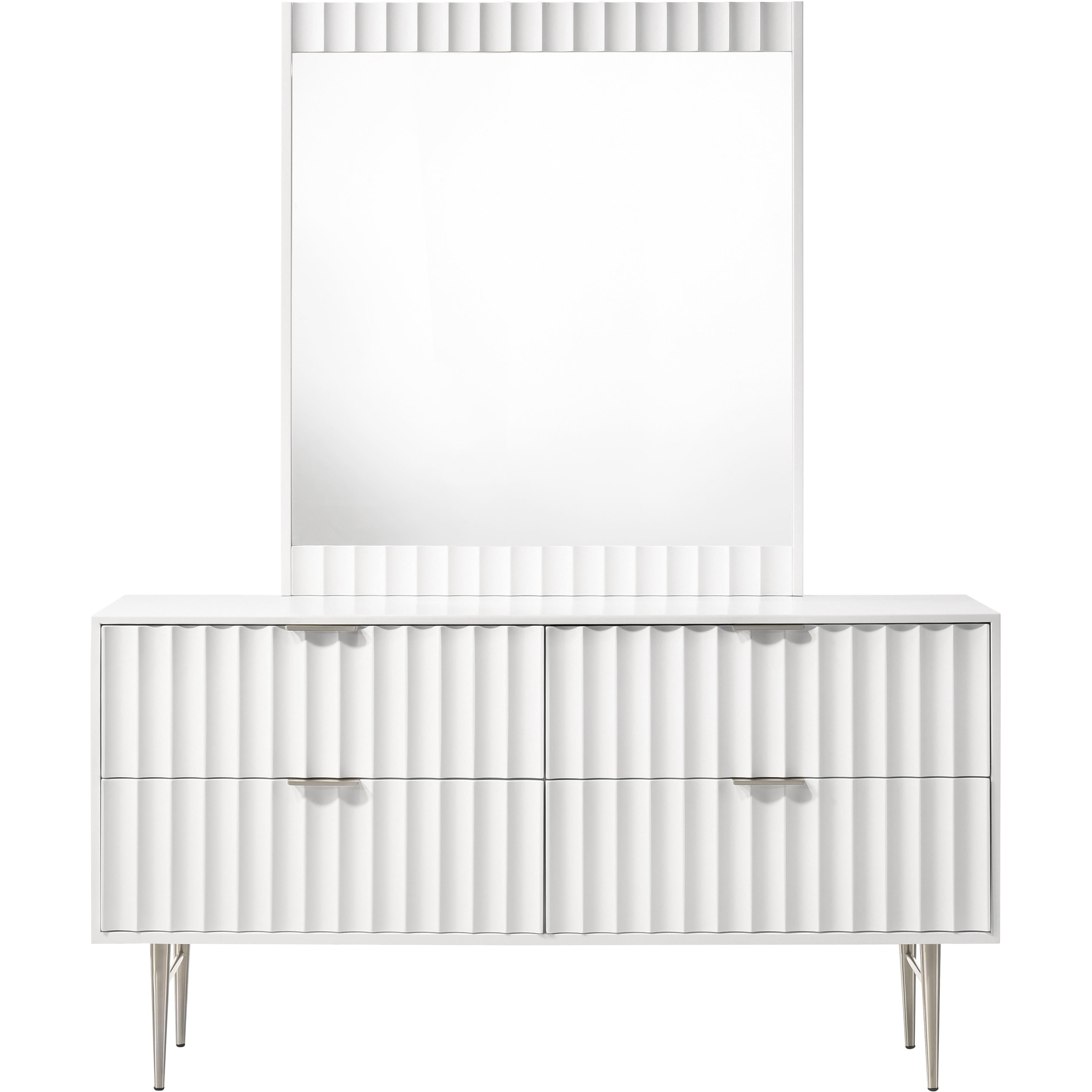 Meridian Modernist White Gloss Dresser