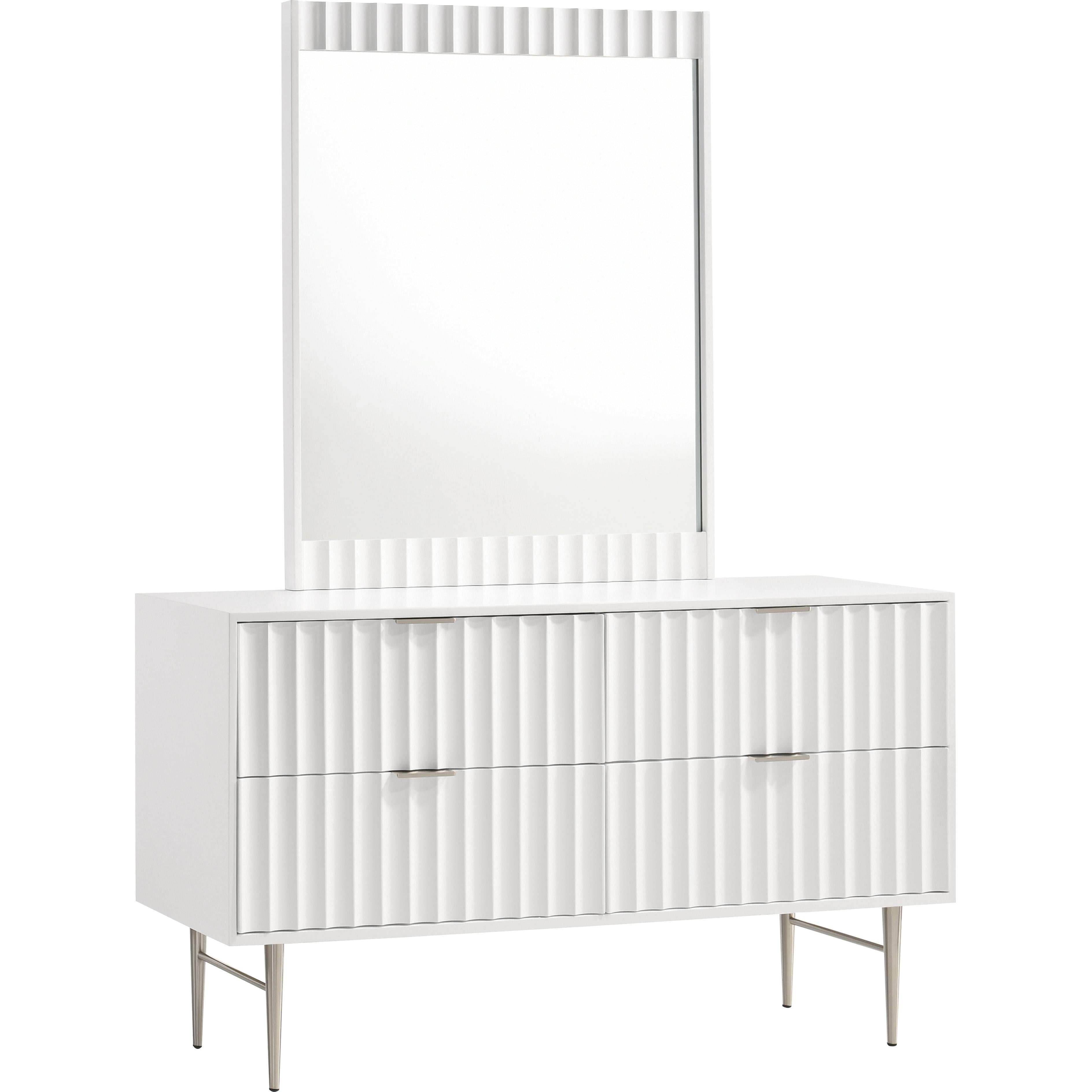 Meridian Modernist White Gloss Dresser