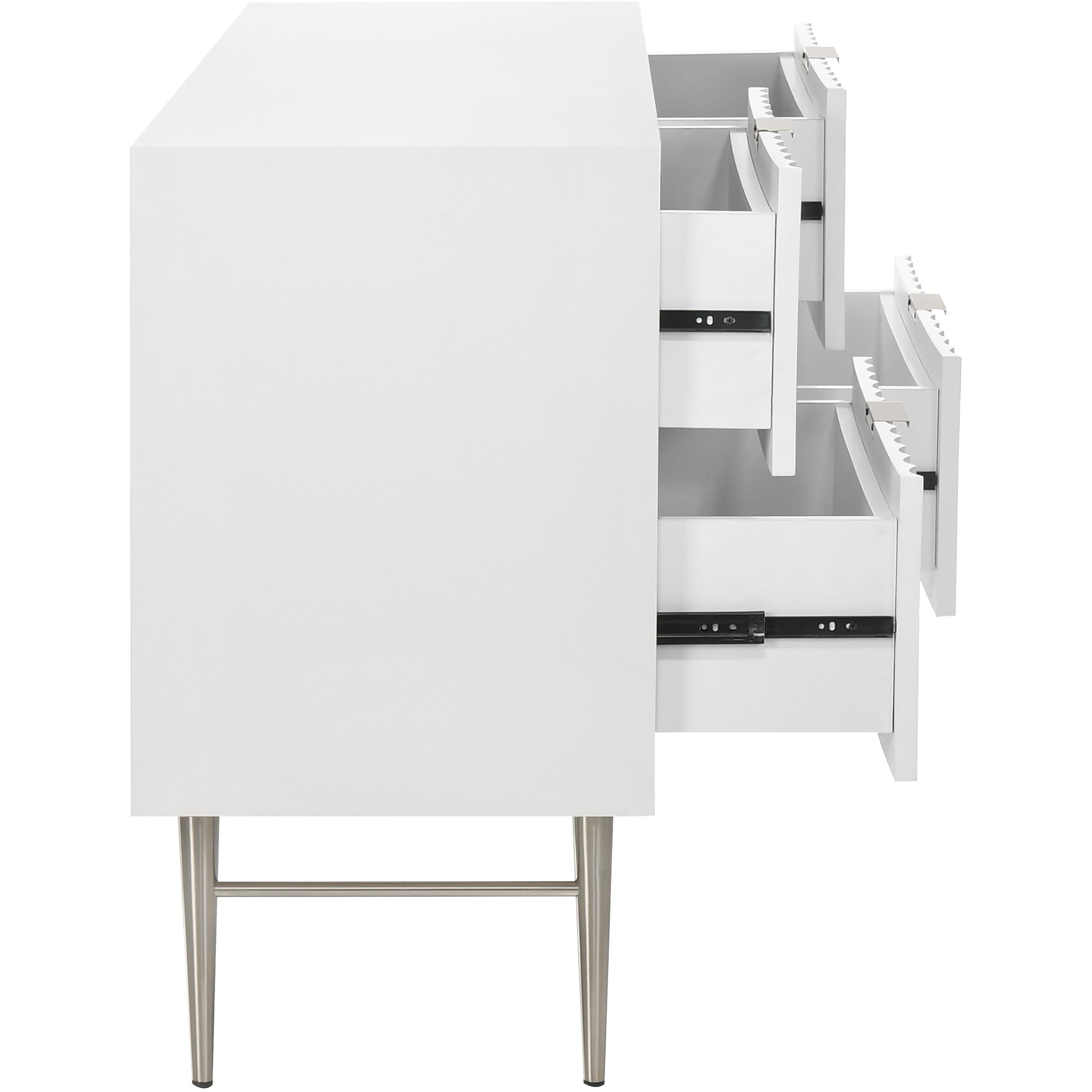 Meridian Modernist White Gloss Dresser