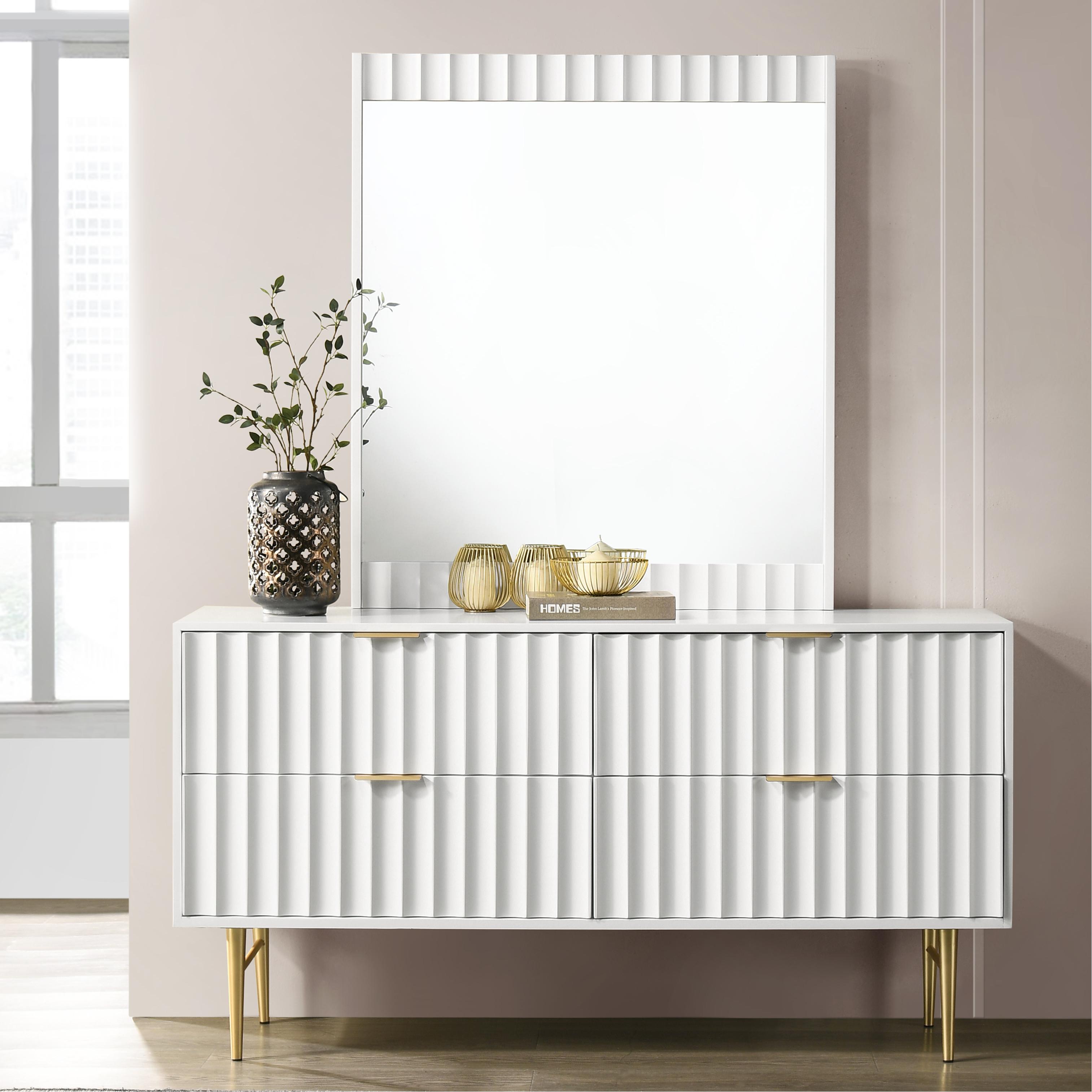 Meridian Modernist White Gloss Dresser