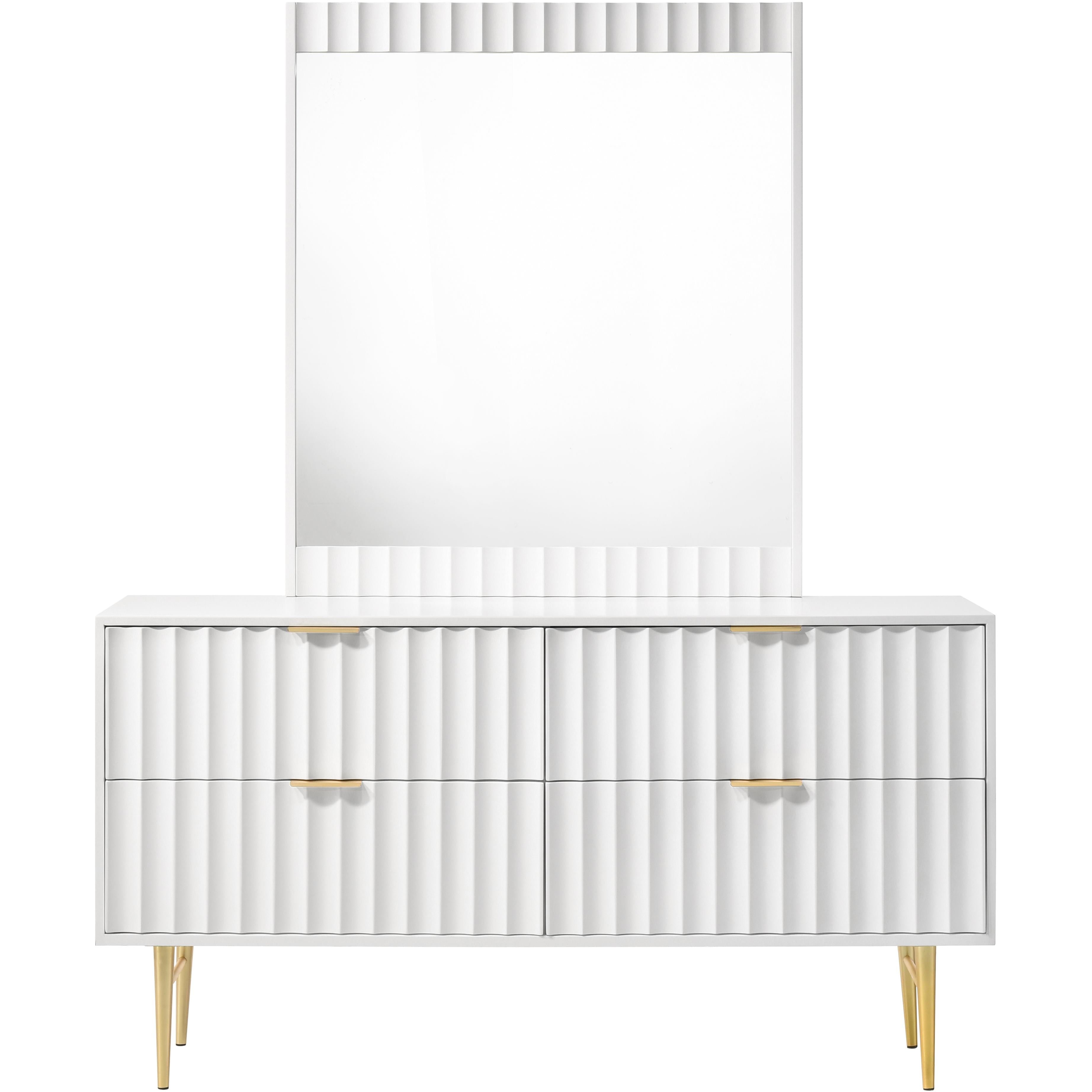 Meridian Modernist White Gloss Dresser