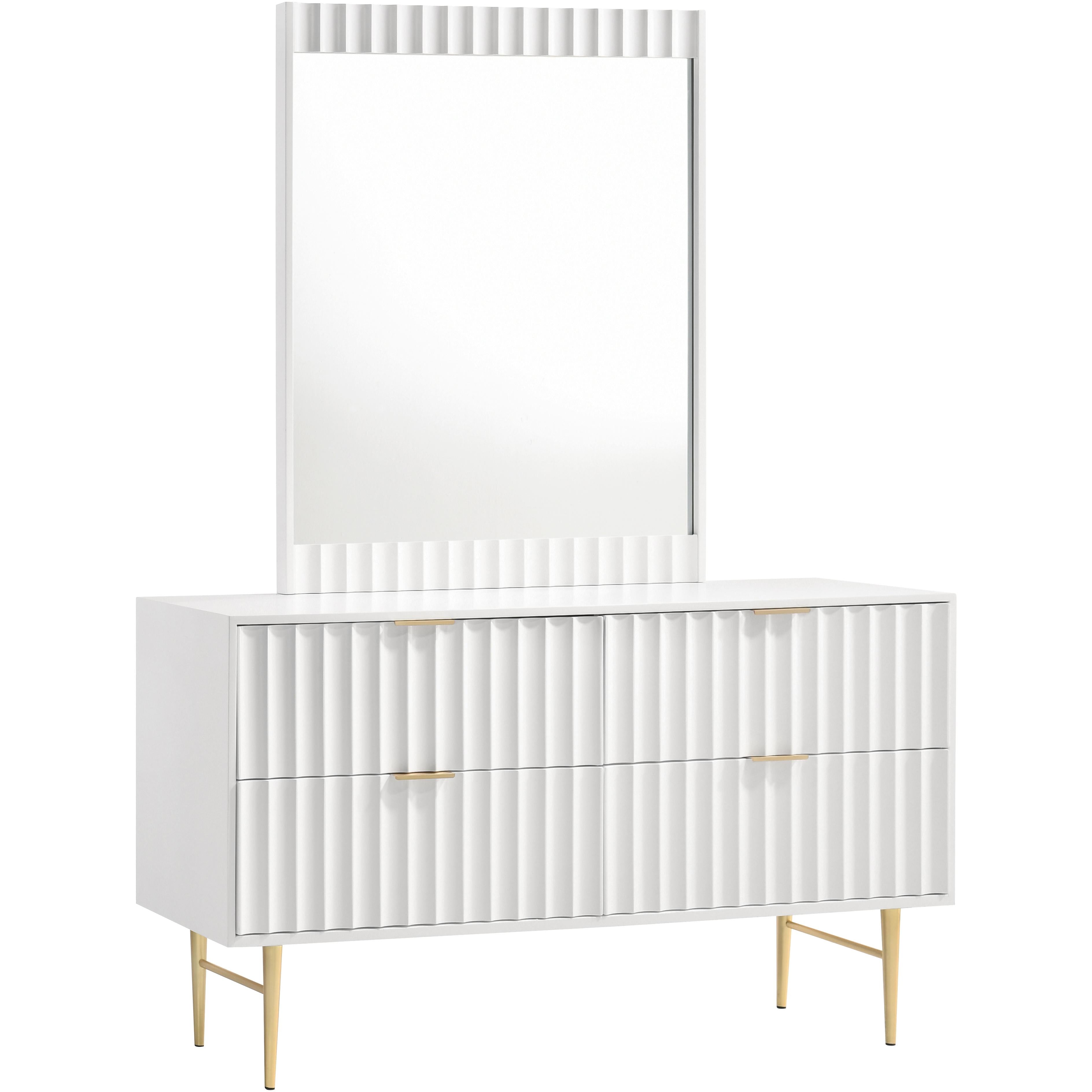Meridian Modernist White Gloss Dresser