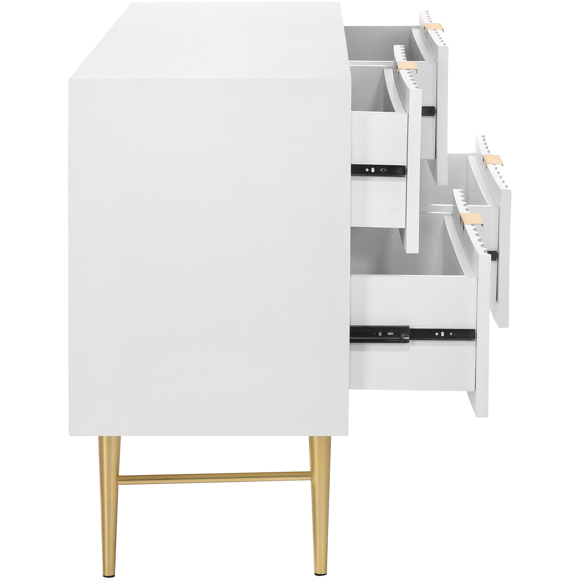 Meridian Modernist White Gloss Dresser