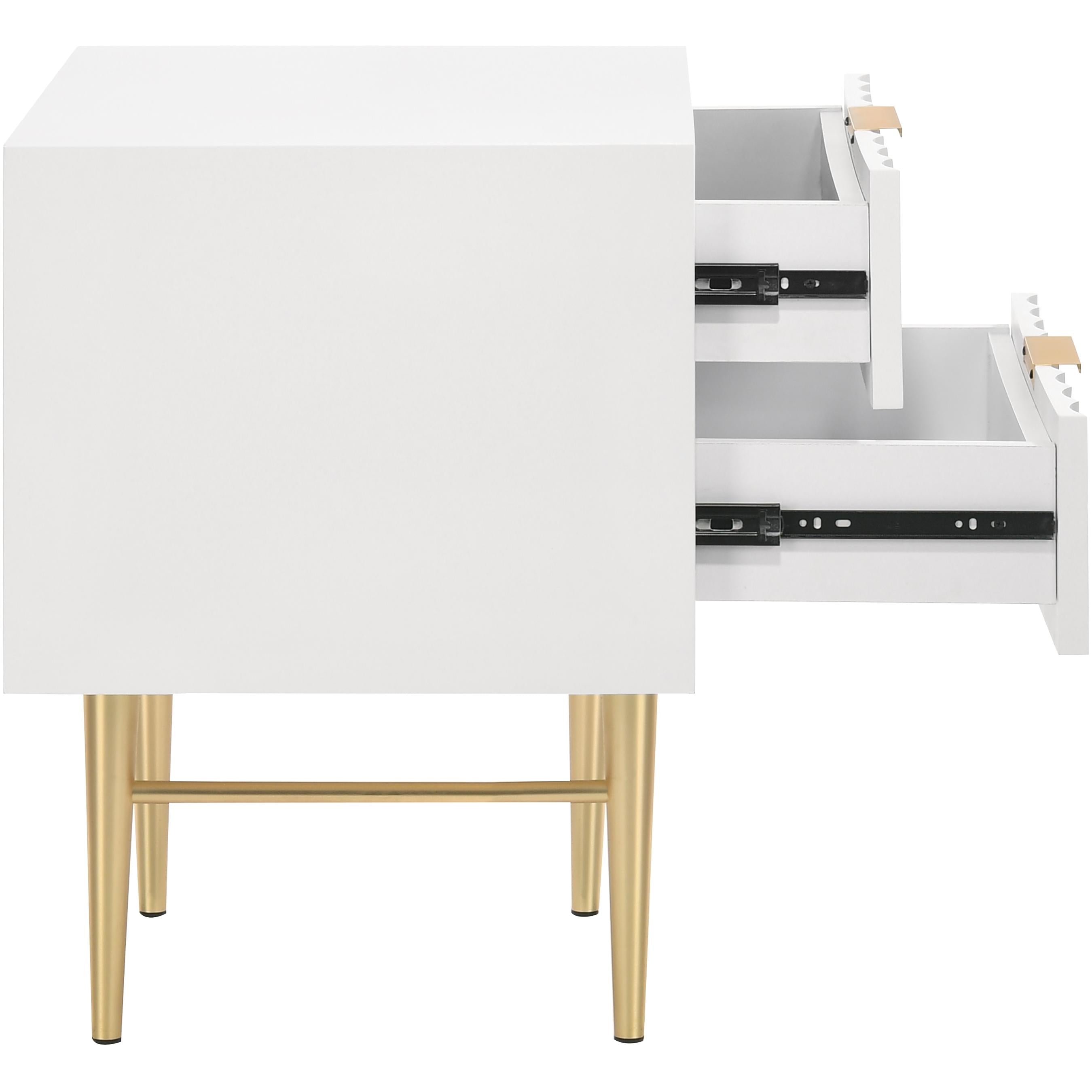 Meridian Modernist White Gloss Night Stand