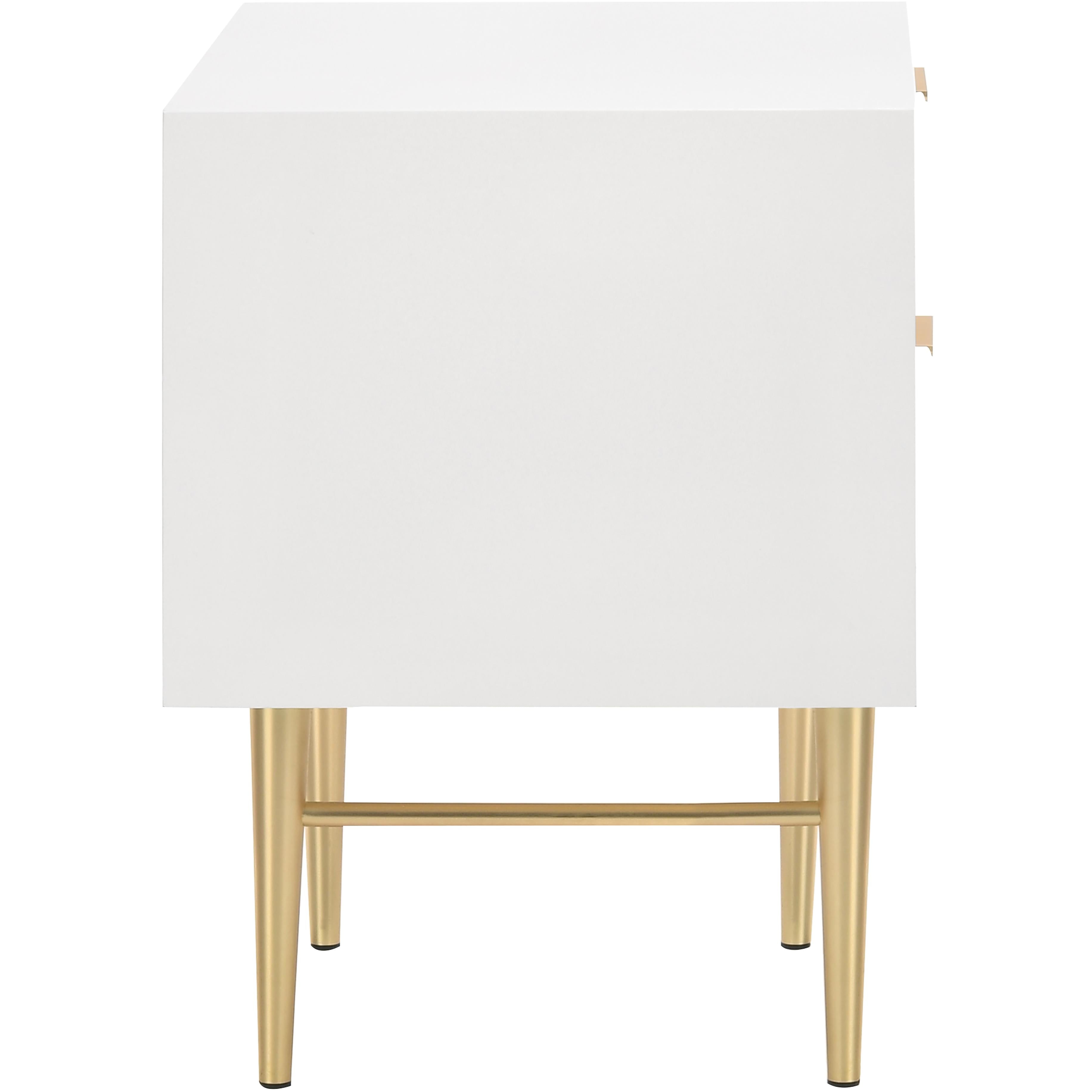 Meridian Modernist White Gloss Night Stand