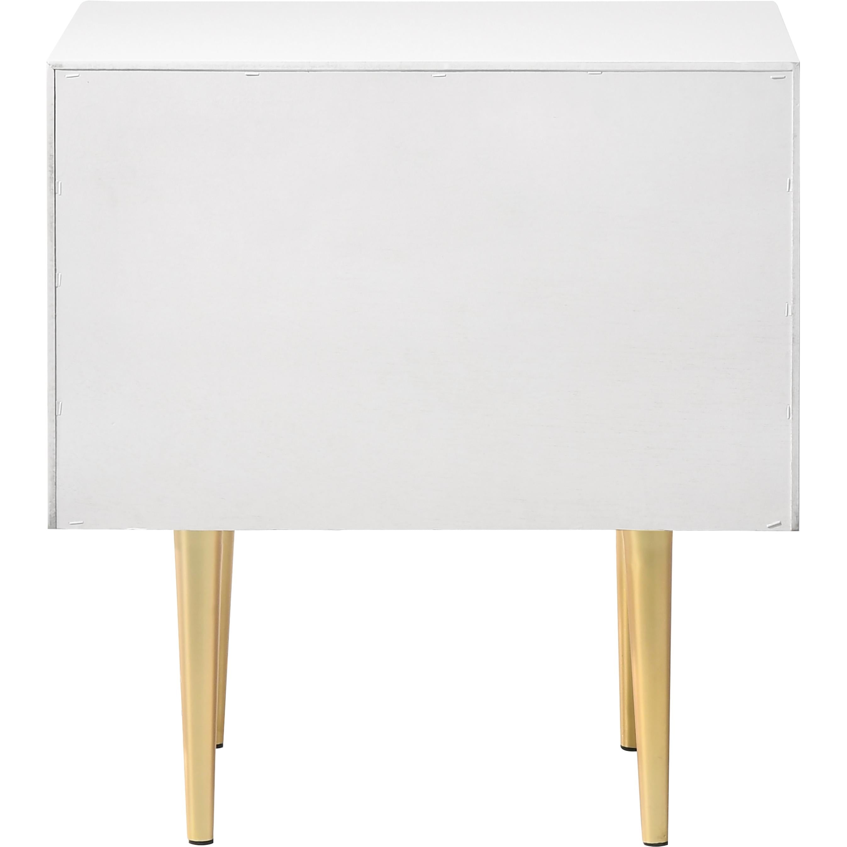 Meridian Modernist White Gloss Night Stand