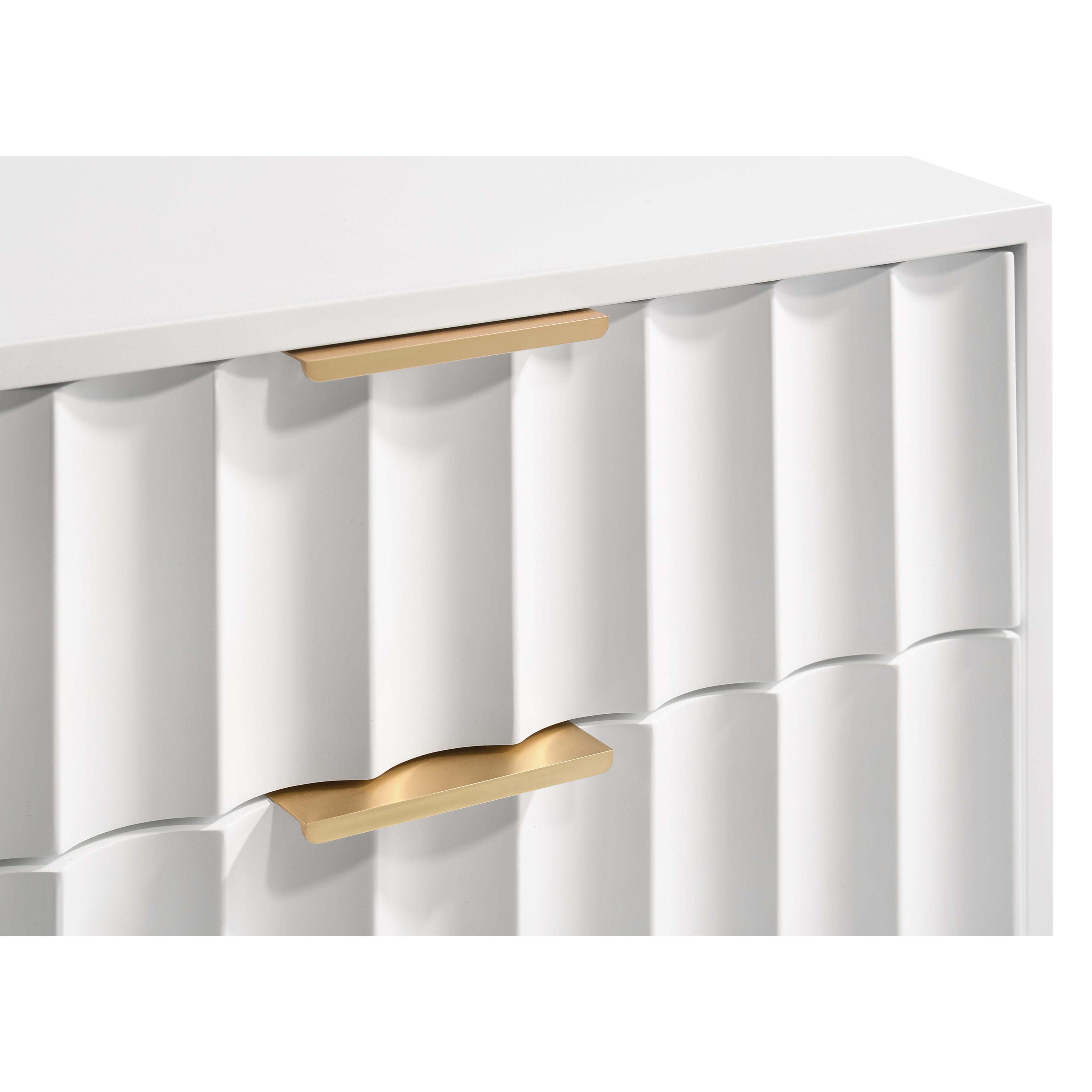 Meridian Modernist White Gloss Night Stand