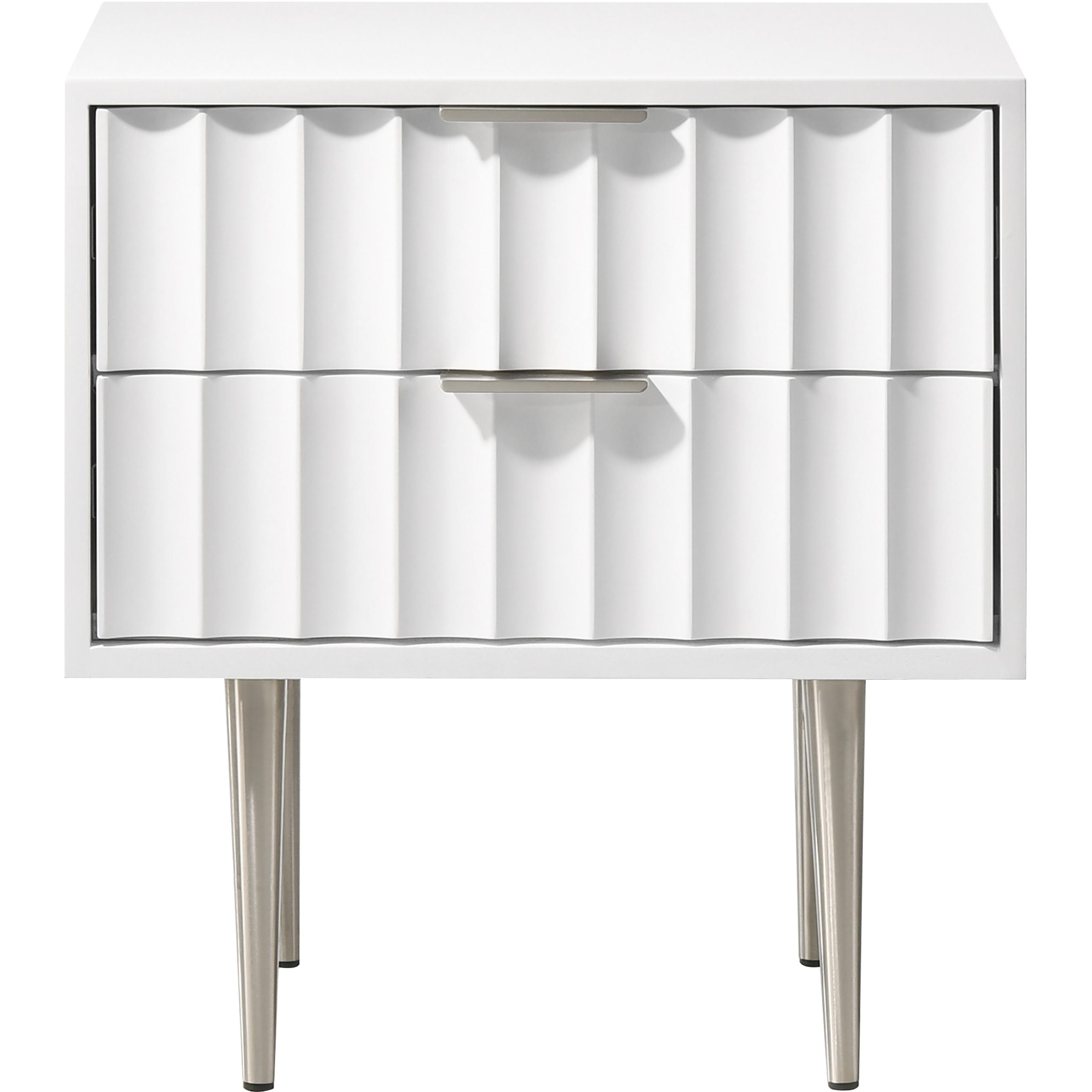 Meridian Modernist White Gloss Night Stand