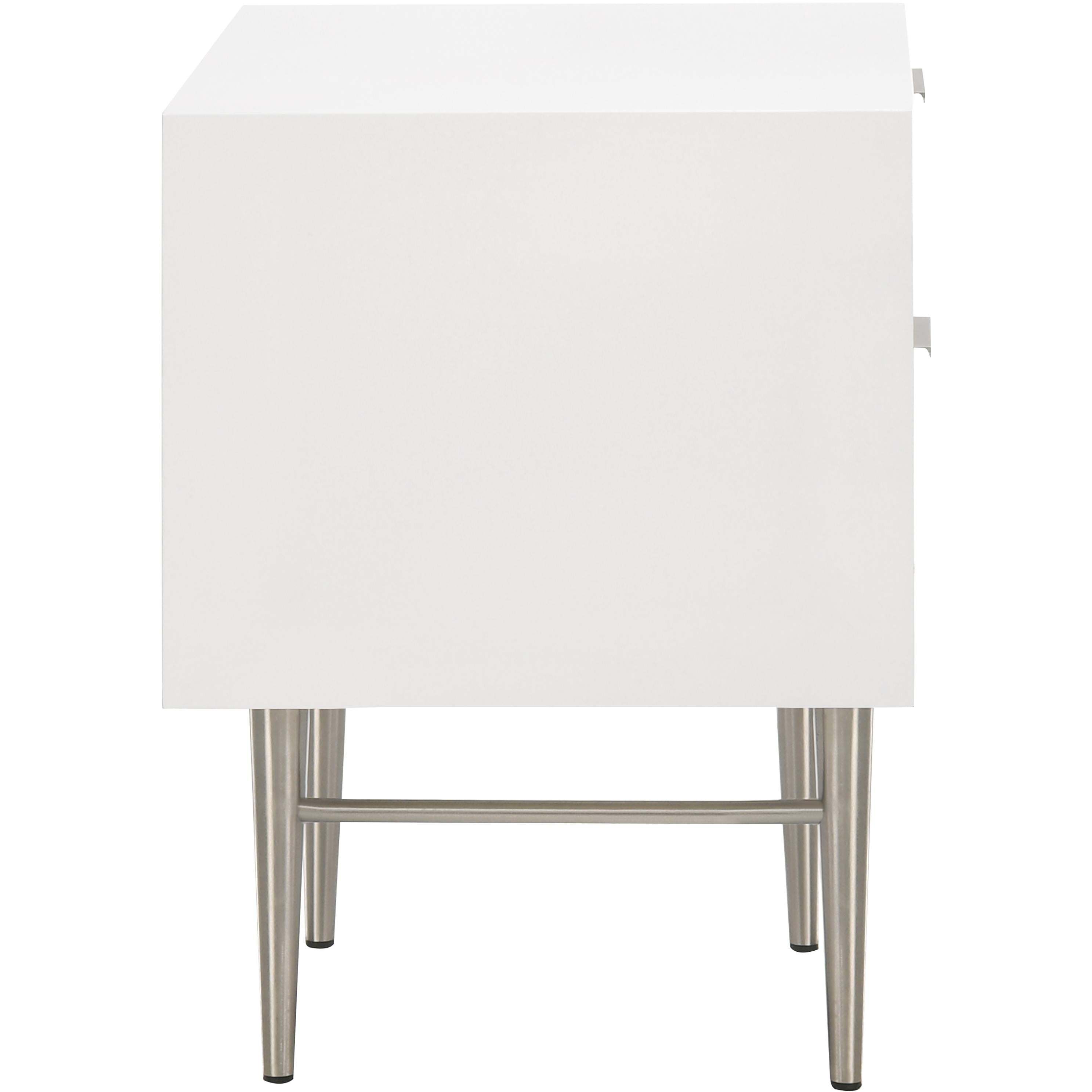 Meridian Modernist White Gloss Night Stand