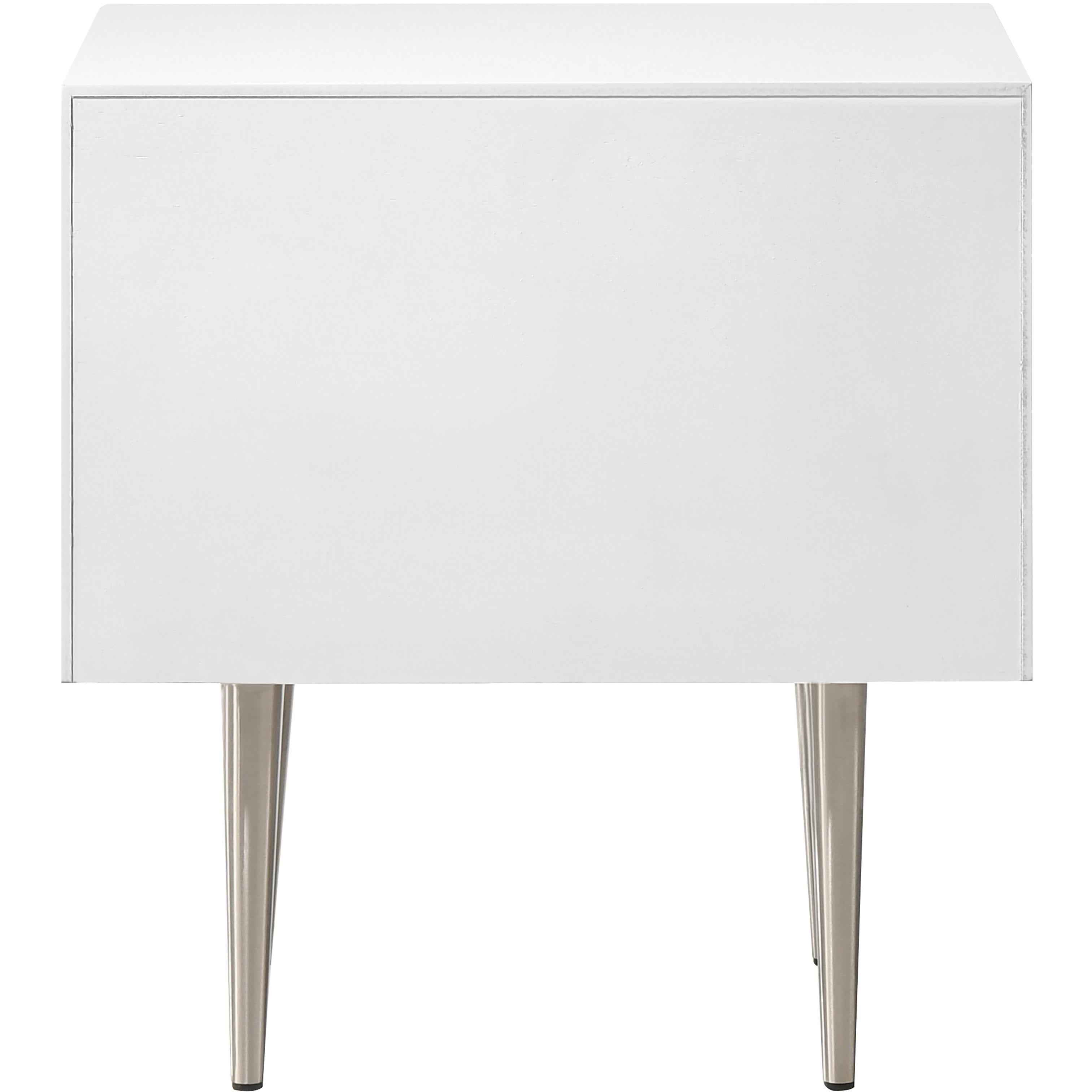 Meridian Modernist White Gloss Night Stand