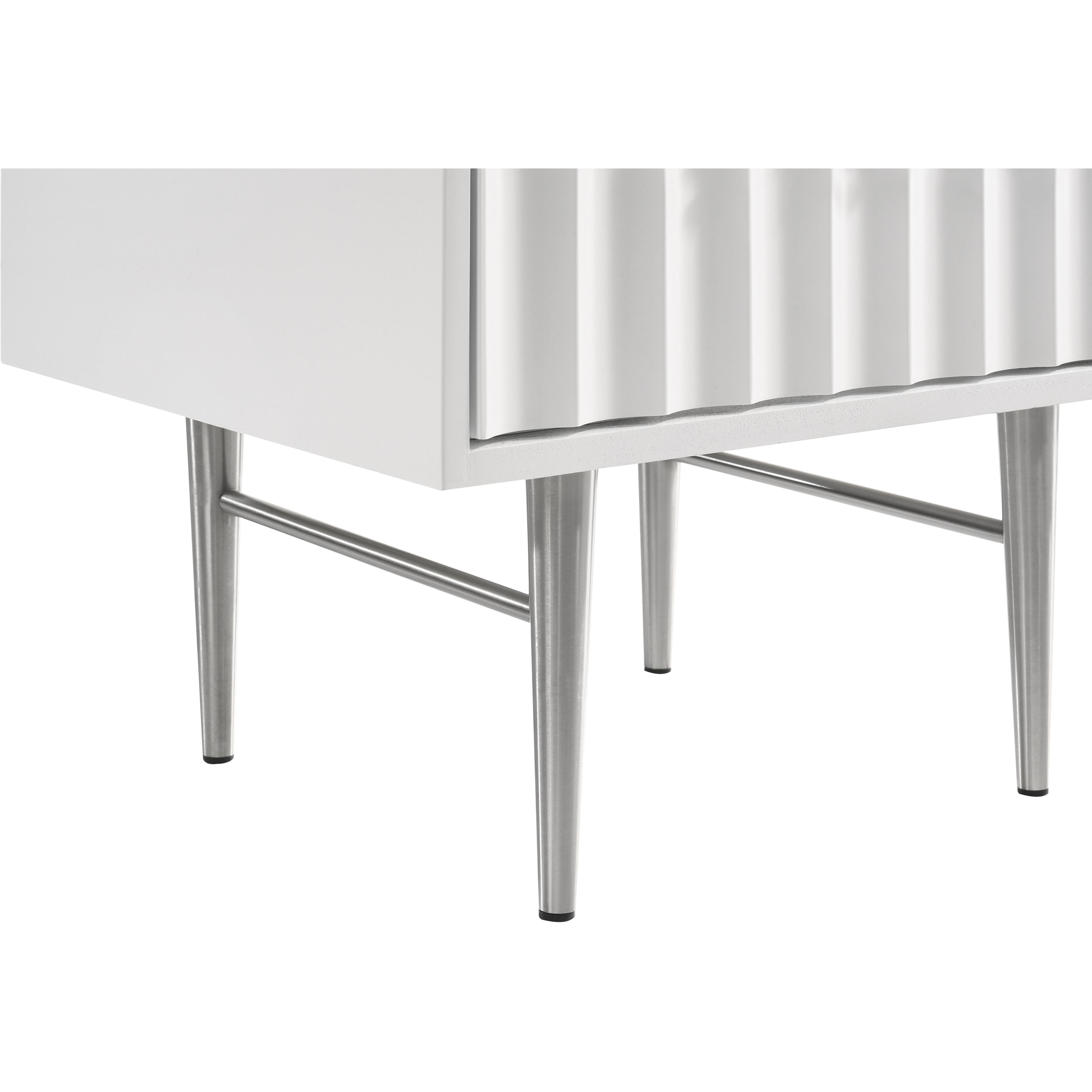 Meridian Modernist White Gloss Night Stand