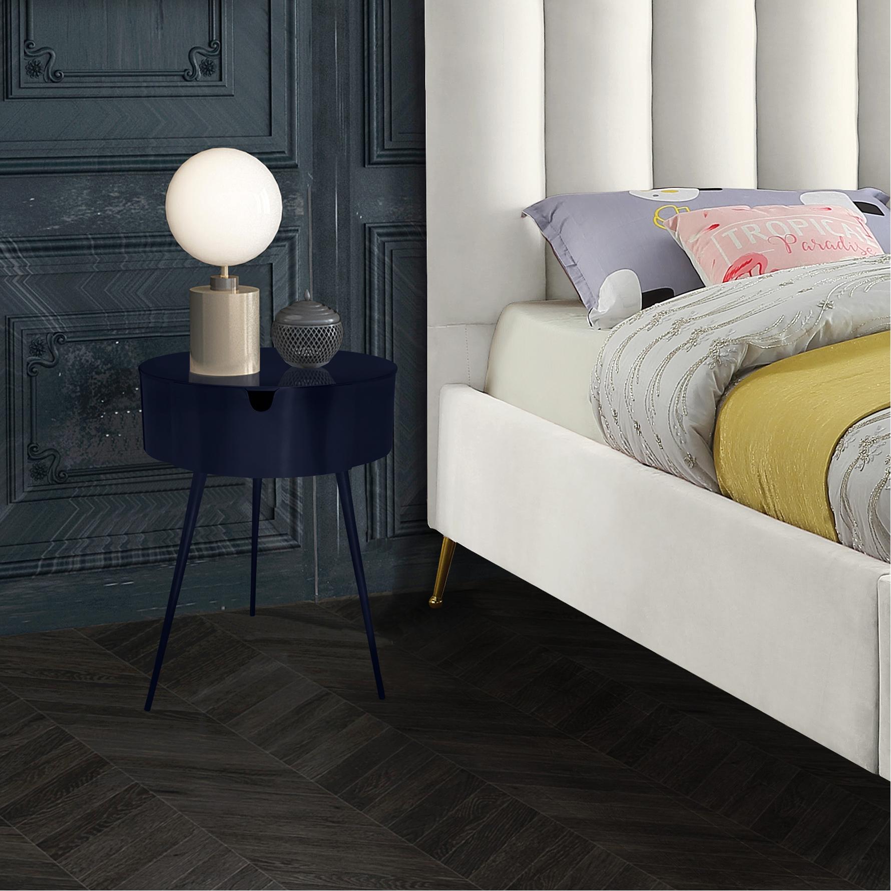 Meridian Bali Navy Night Stand