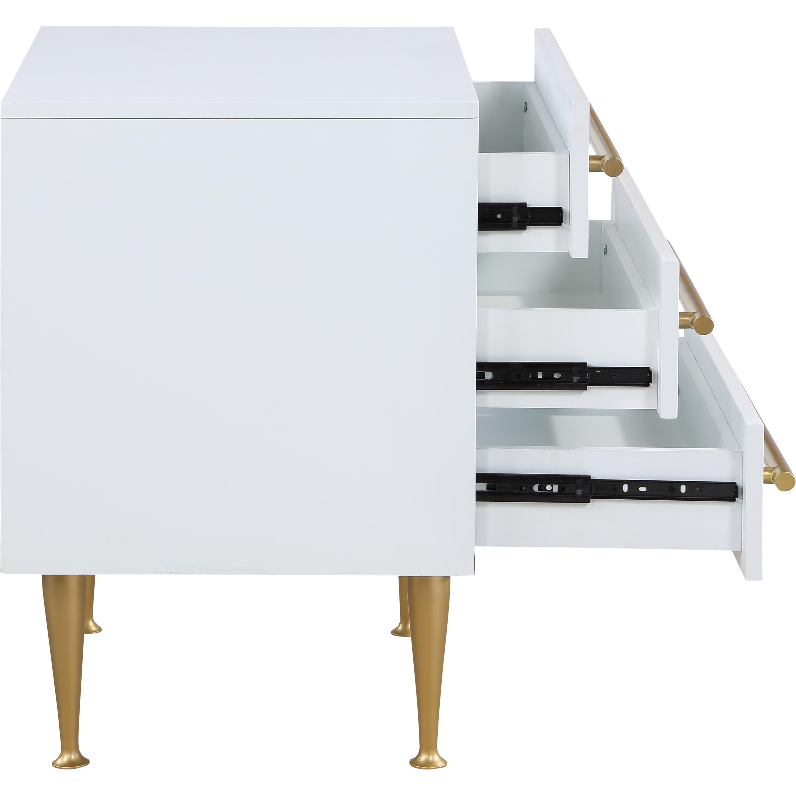 Meridian Marisol White Night Stand