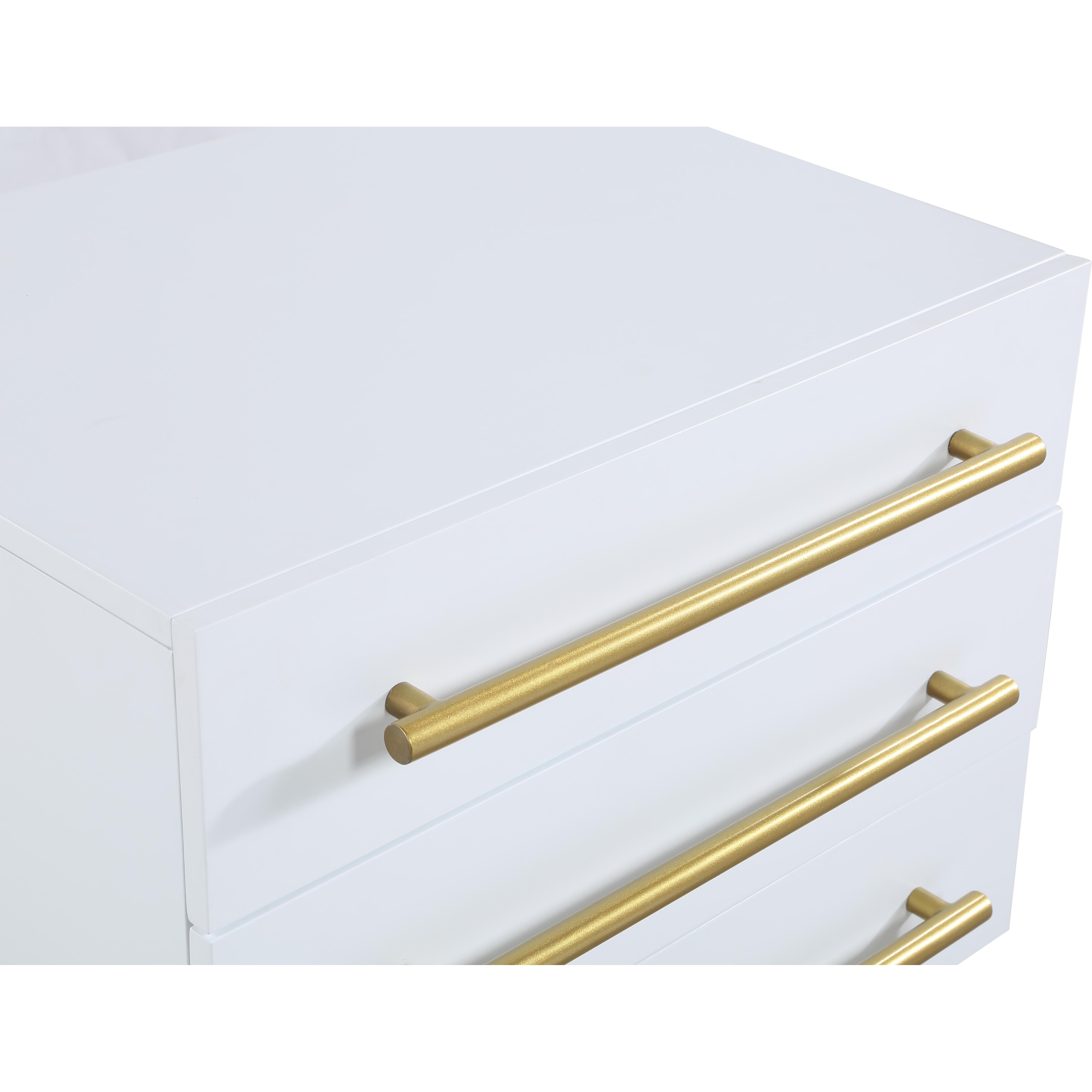 Meridian Marisol White Night Stand
