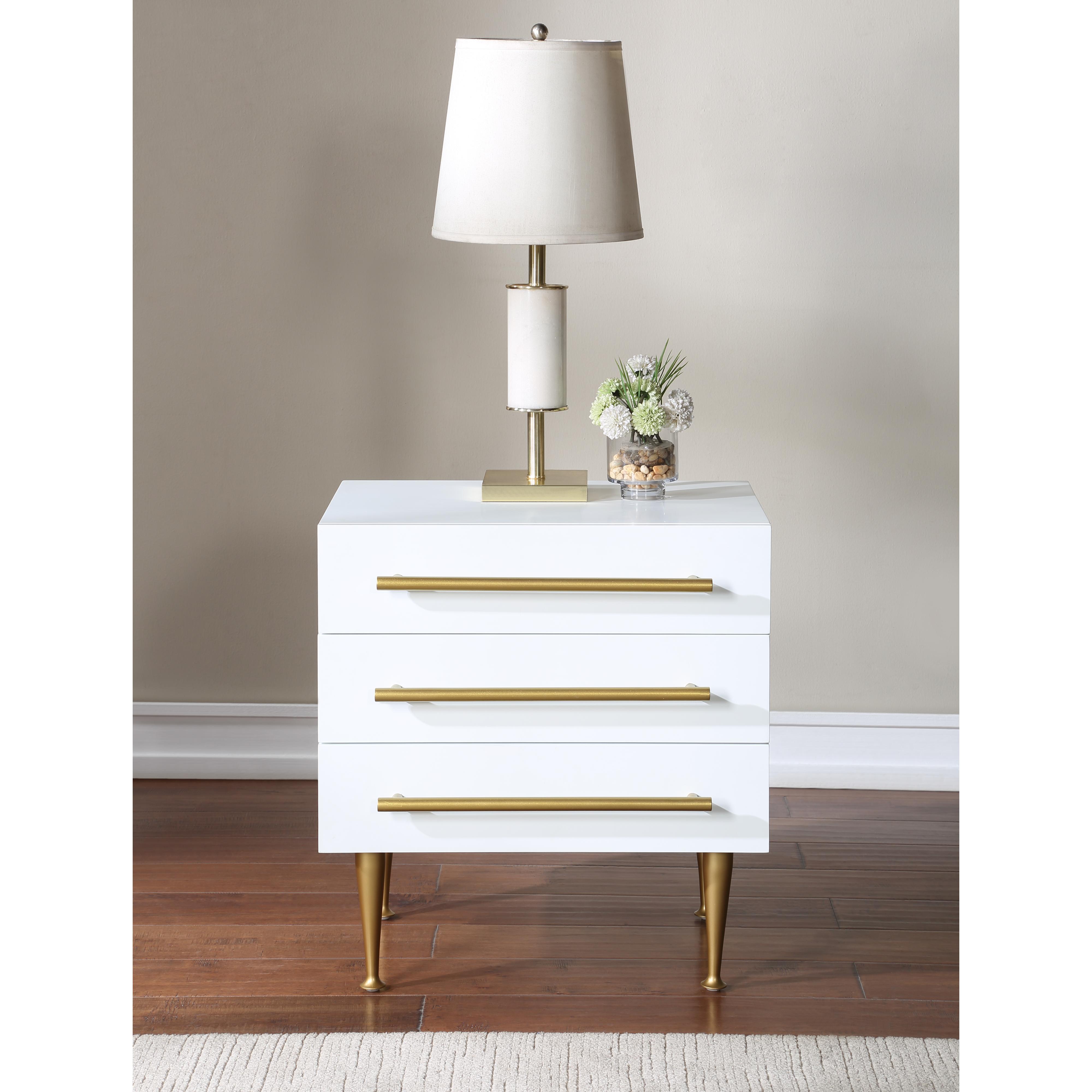 Meridian Marisol White Night Stand