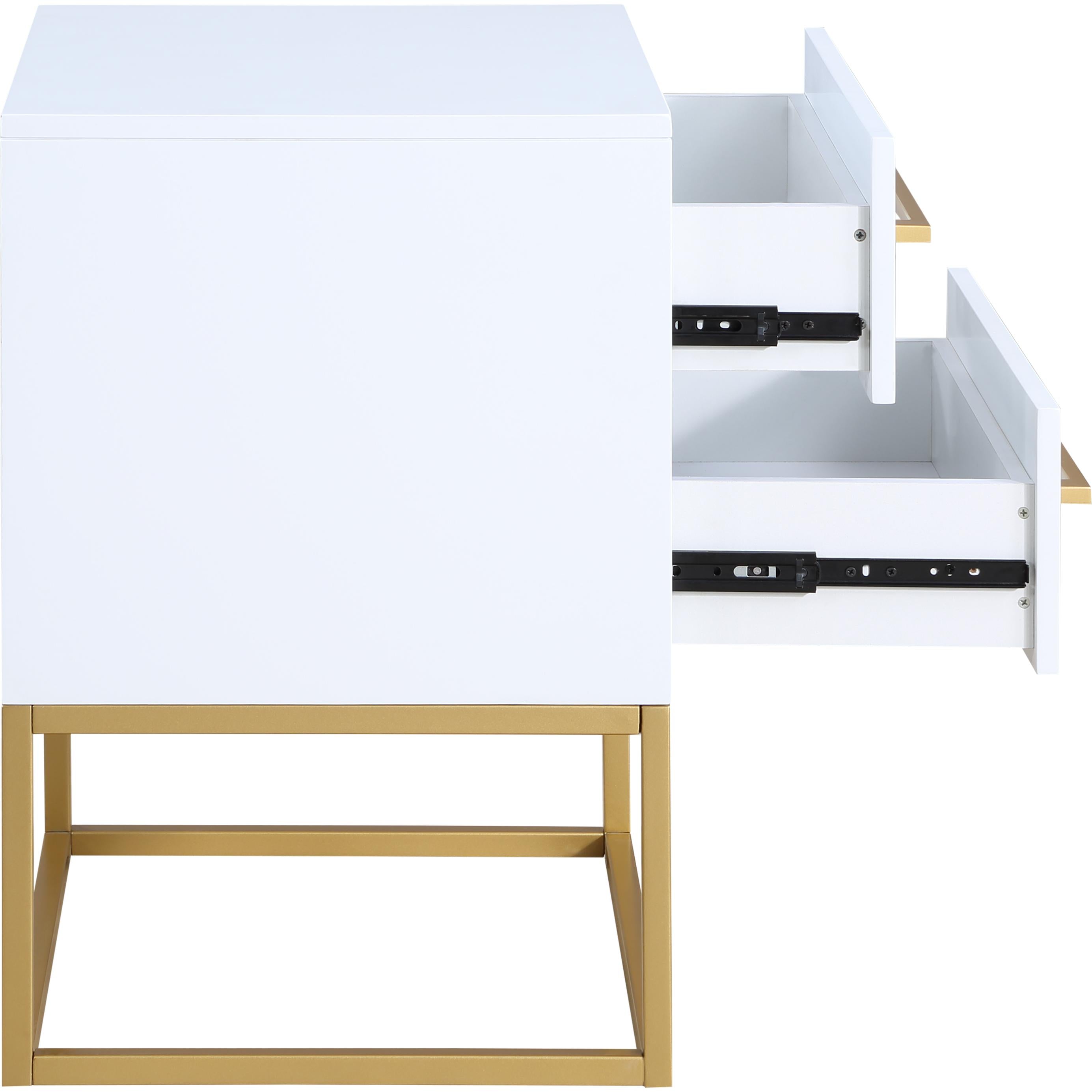 Meridian Maxine White Night Stand