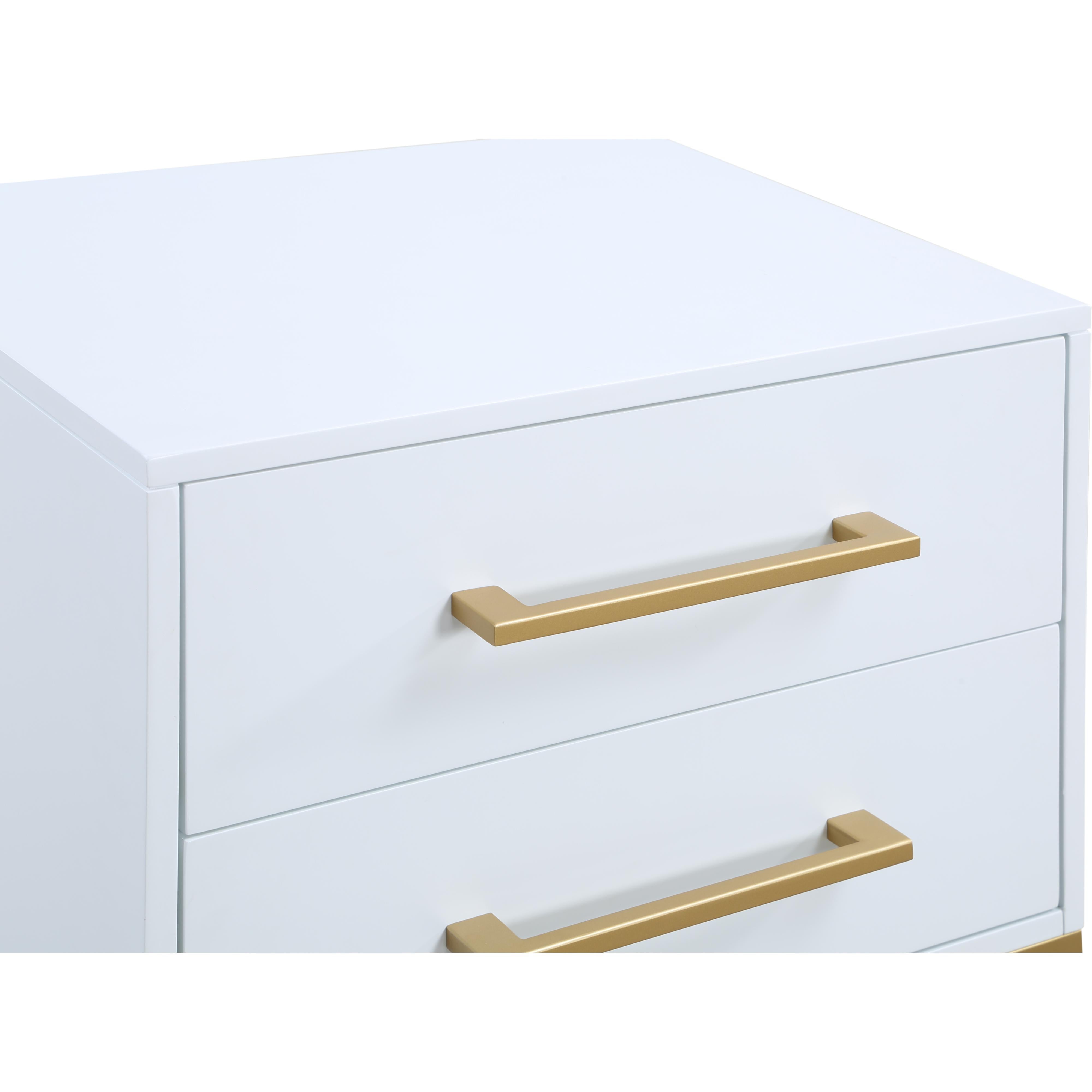 Meridian Maxine White Night Stand
