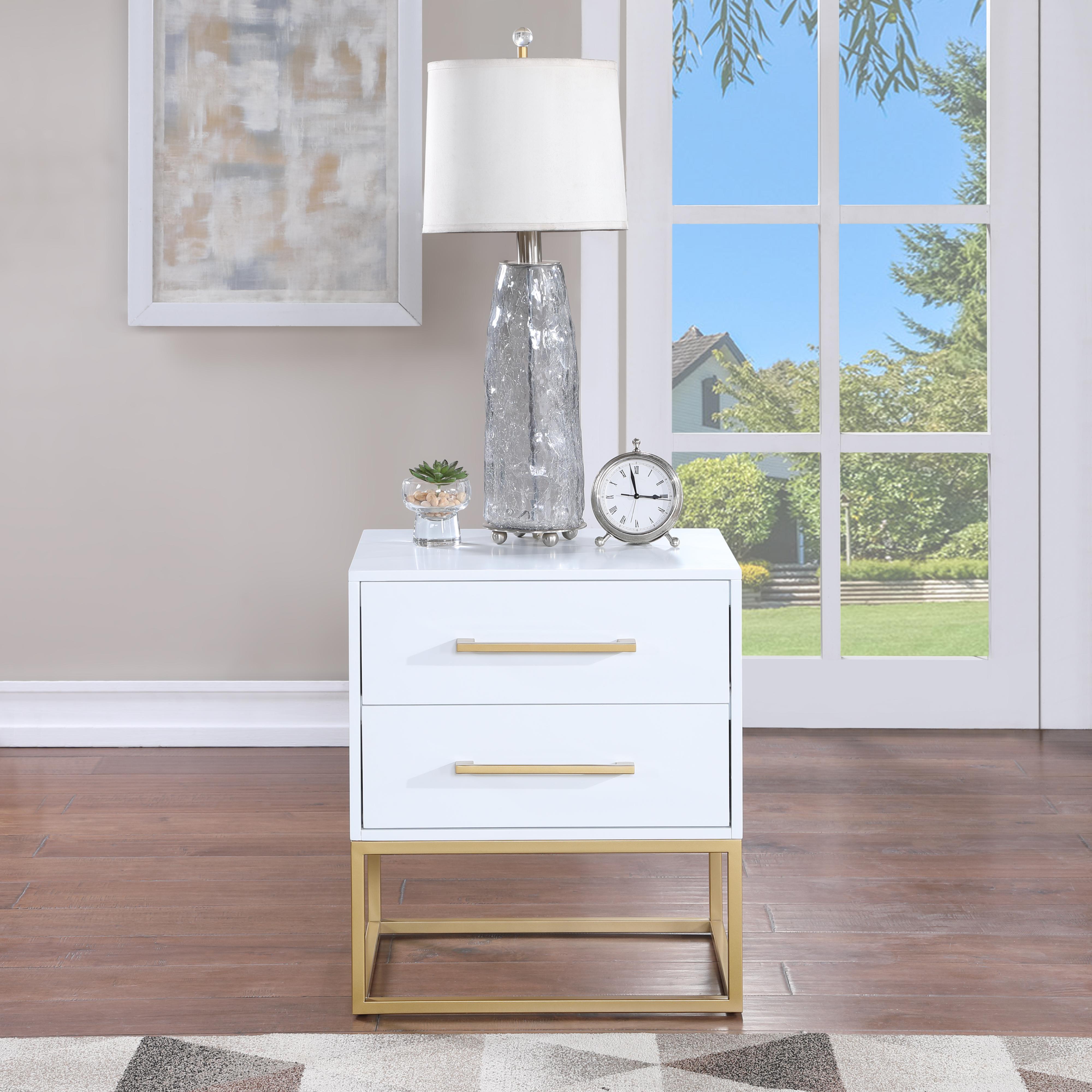 Meridian Maxine White Night Stand