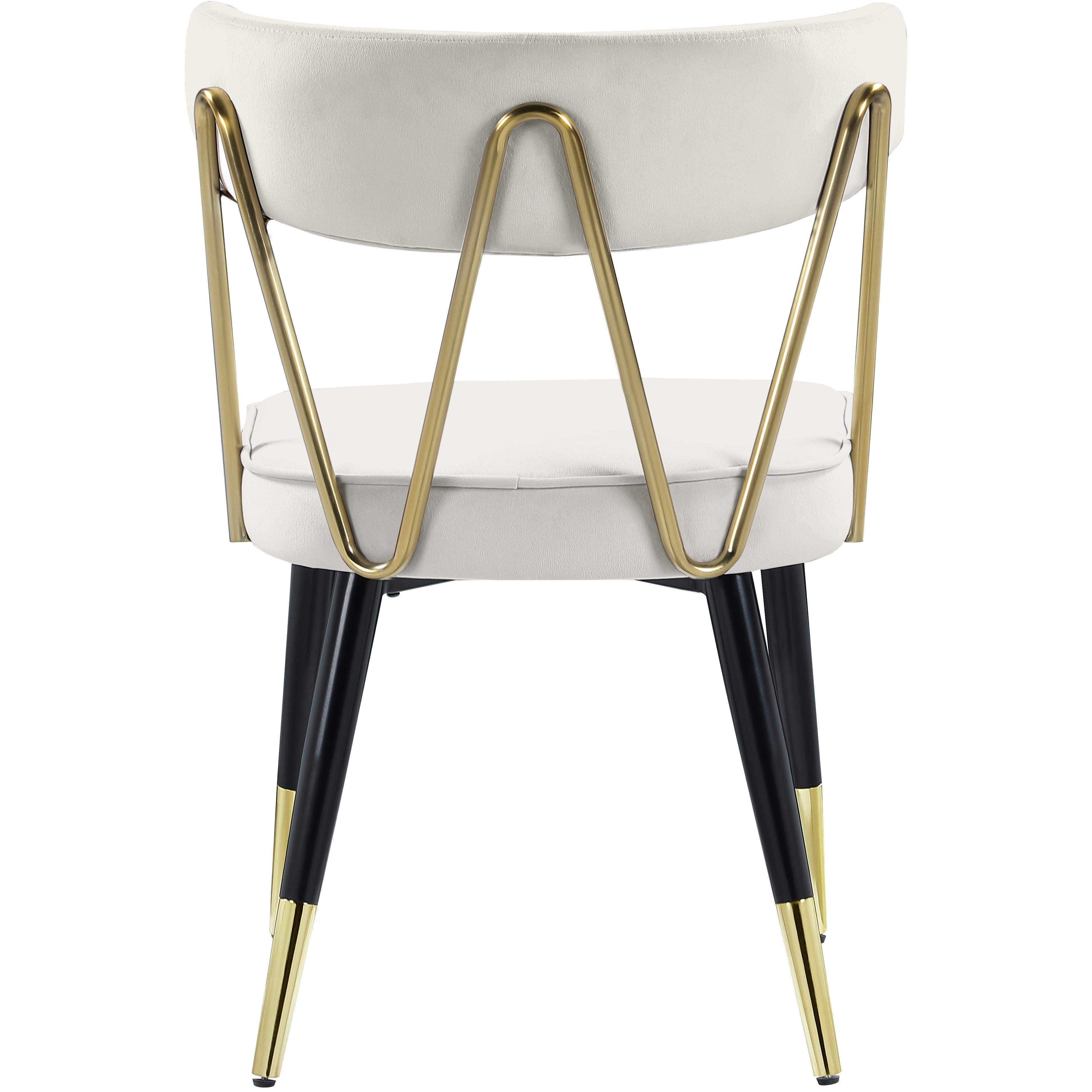 Meridian Rheingold Cream Velvet Dining Chair