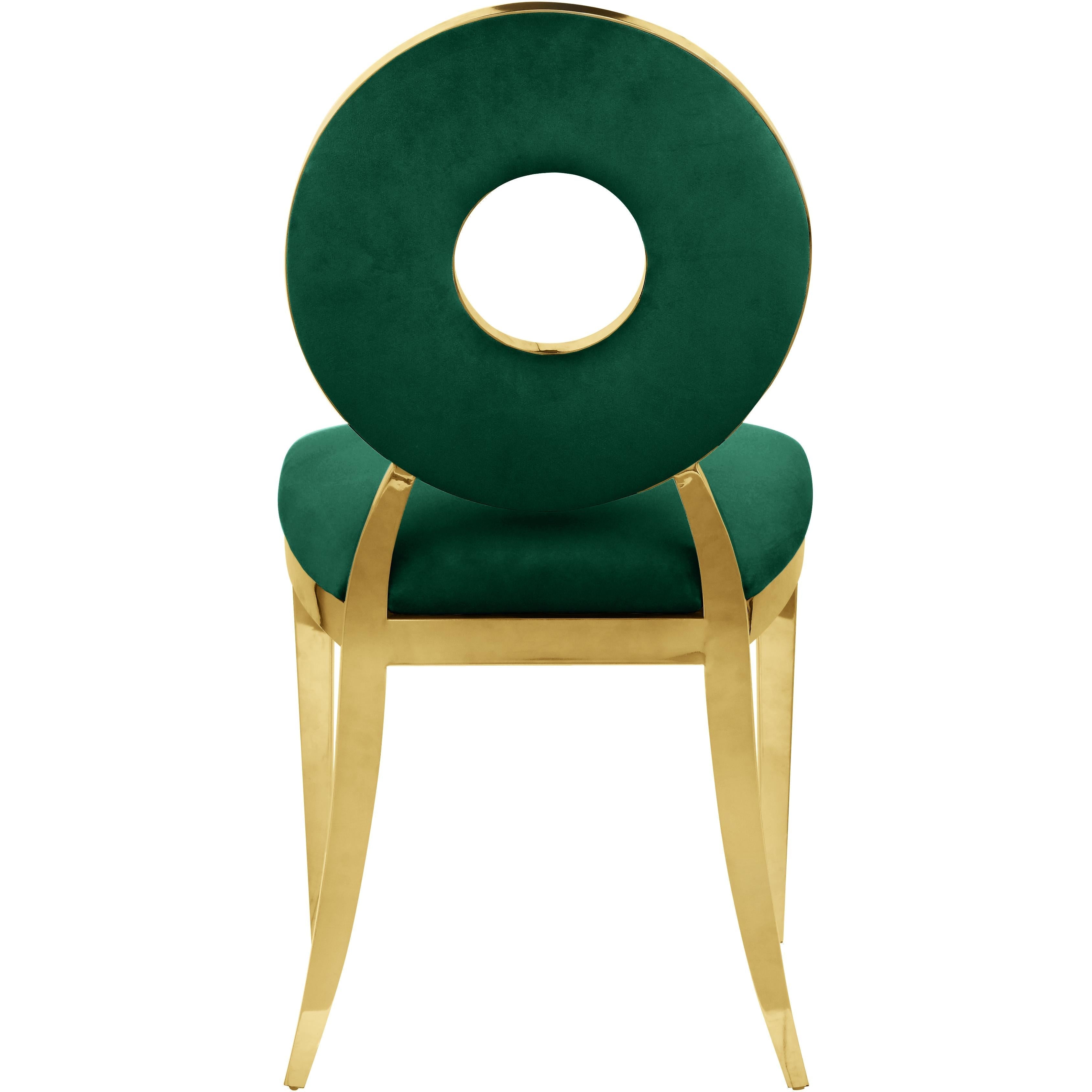 Meridian Carousel Green Velvet Dining Chair