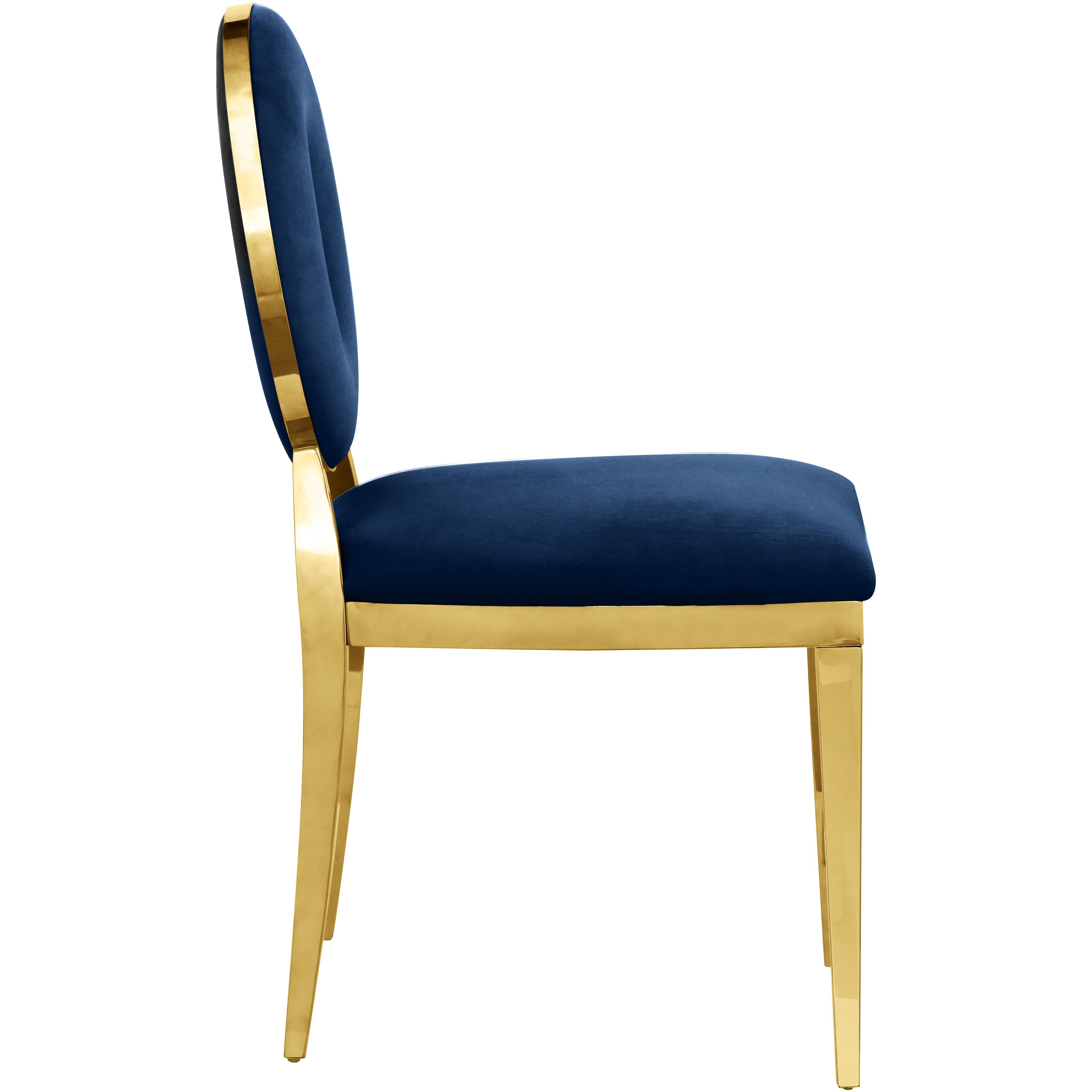 Meridian Carousel Navy Velvet Dining Chair