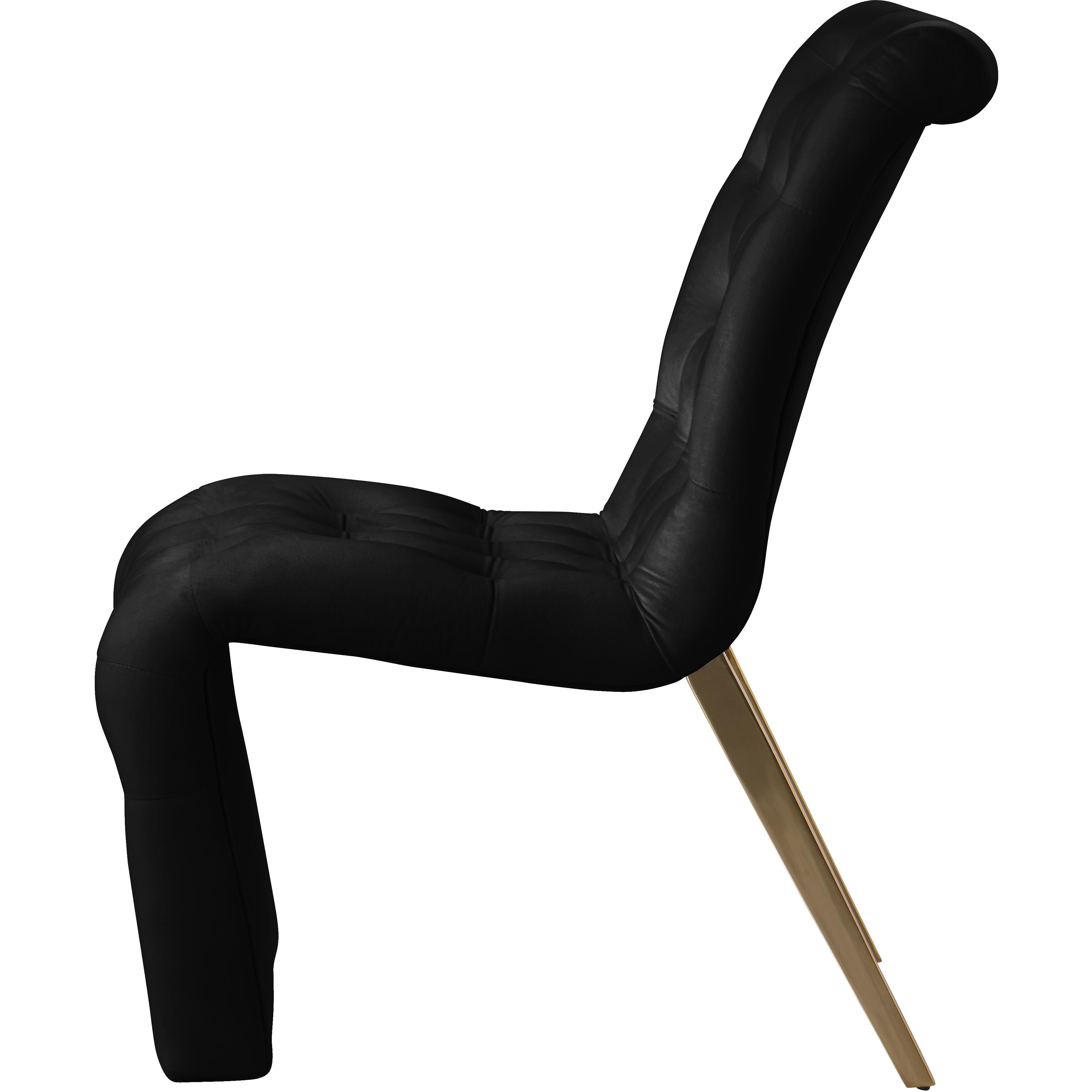 Meridian Curve Black Velvet Dining Chair