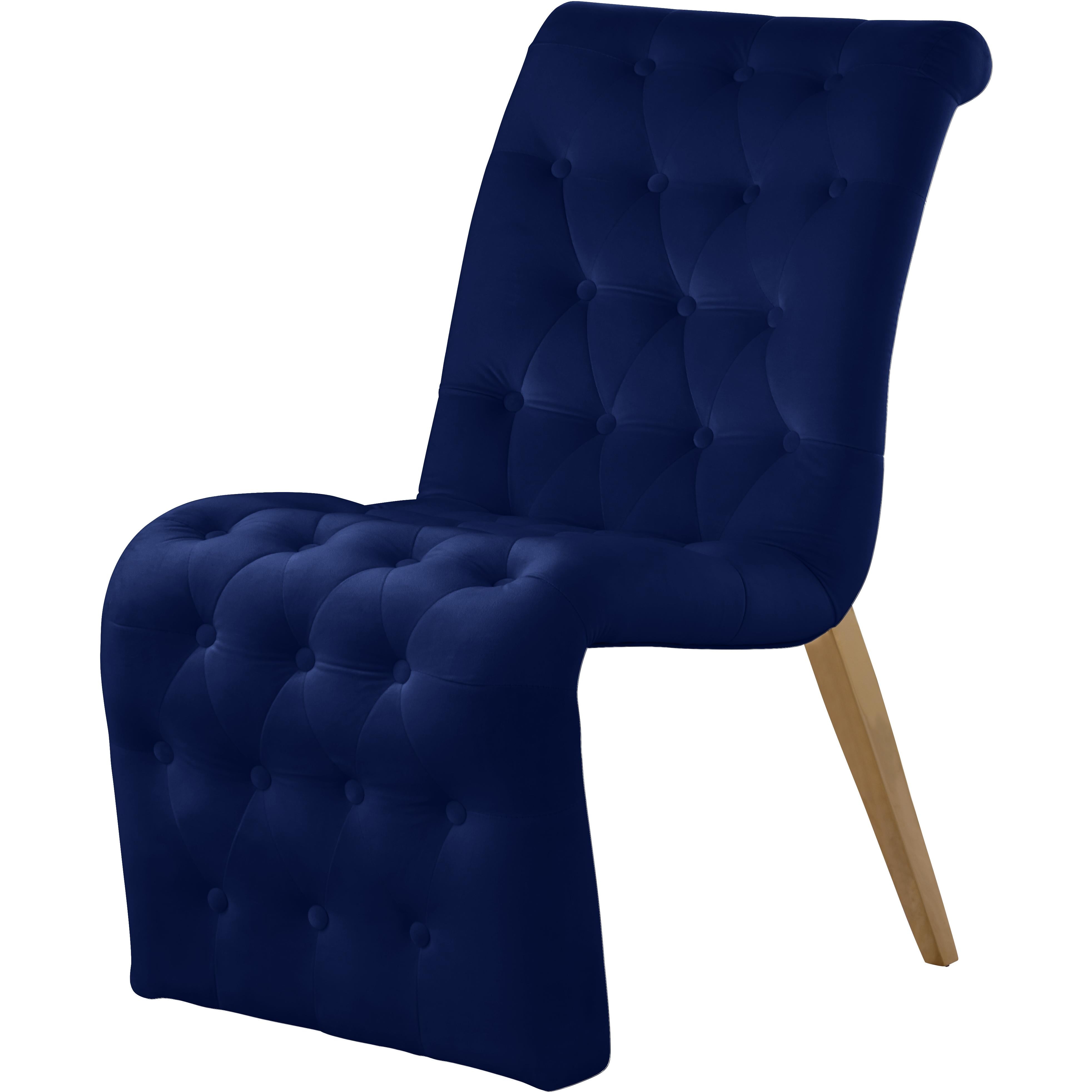 Meridian Curve Navy Velvet Dining Chair