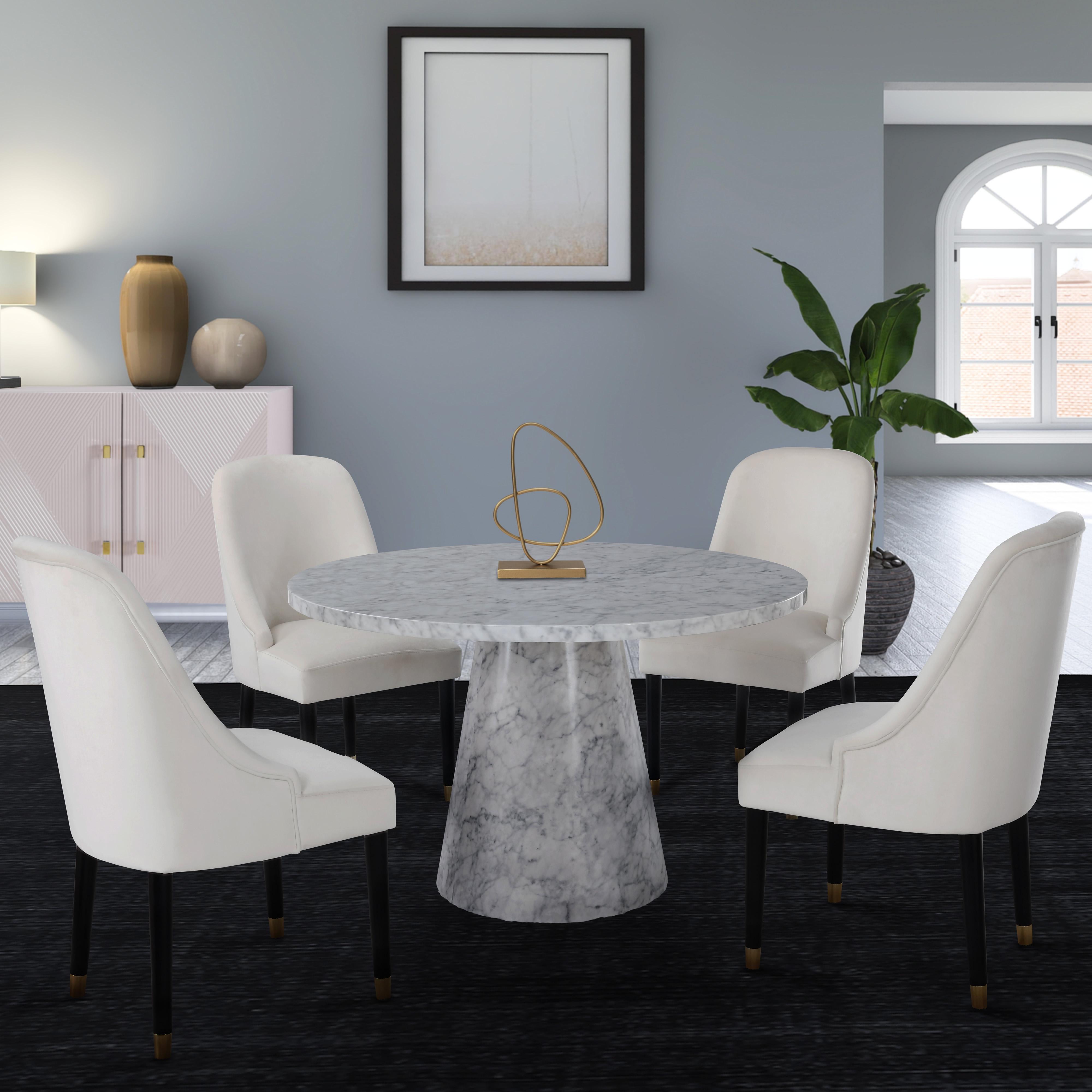 Meridian Omni Cream Velvet Dining Chair