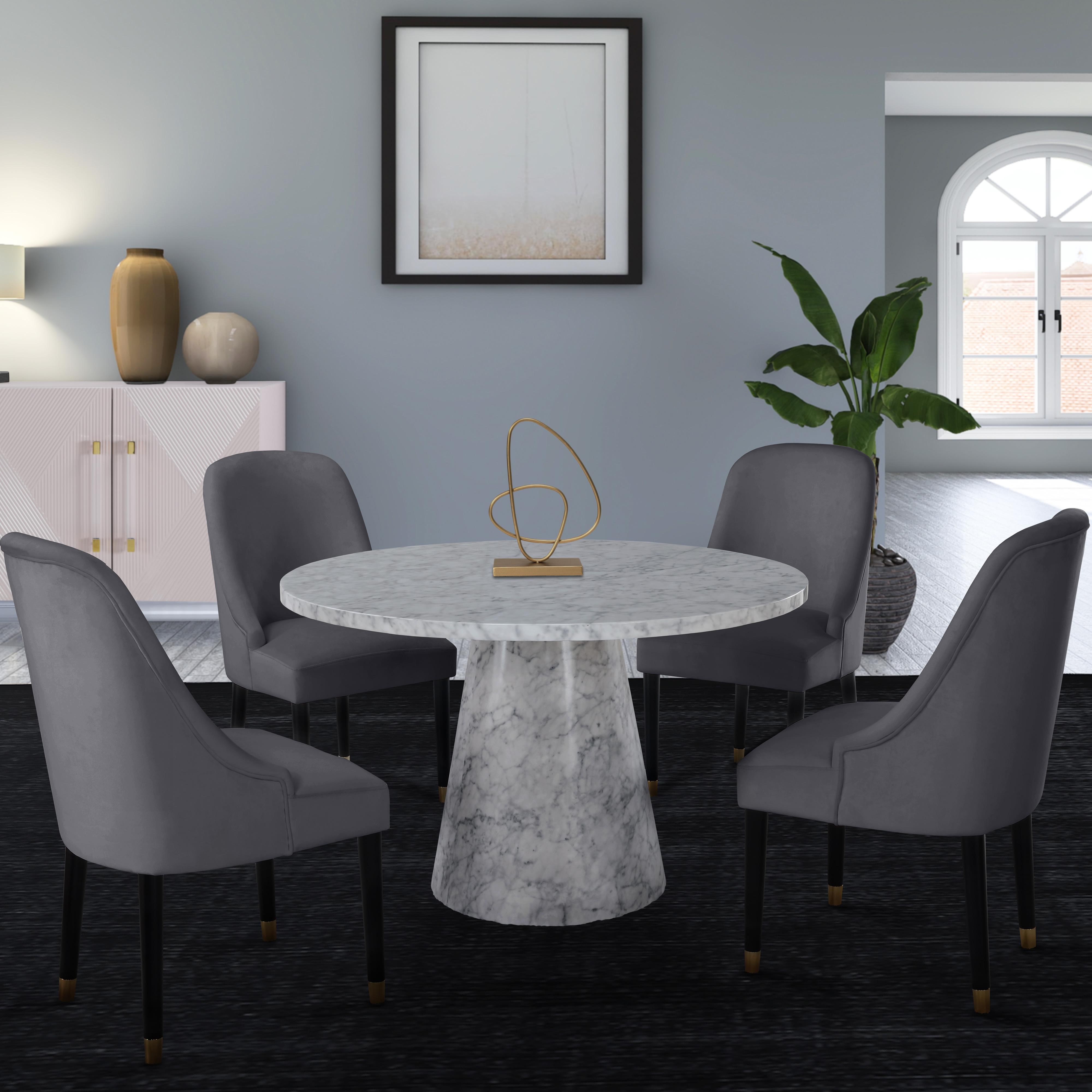 Meridian Omni Grey Velvet Dining Chair