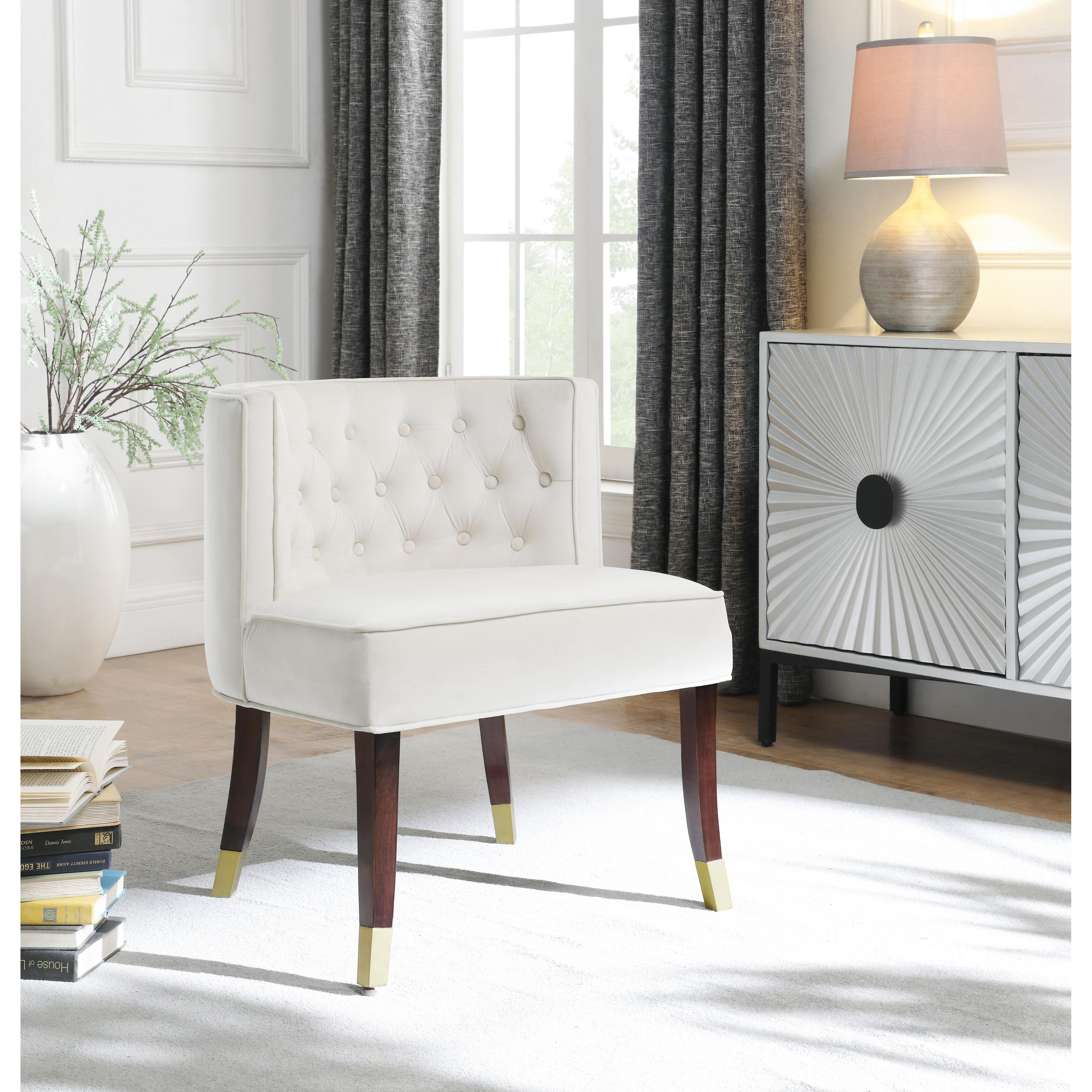 Meridian Perry Cream Velvet Dining Chair
