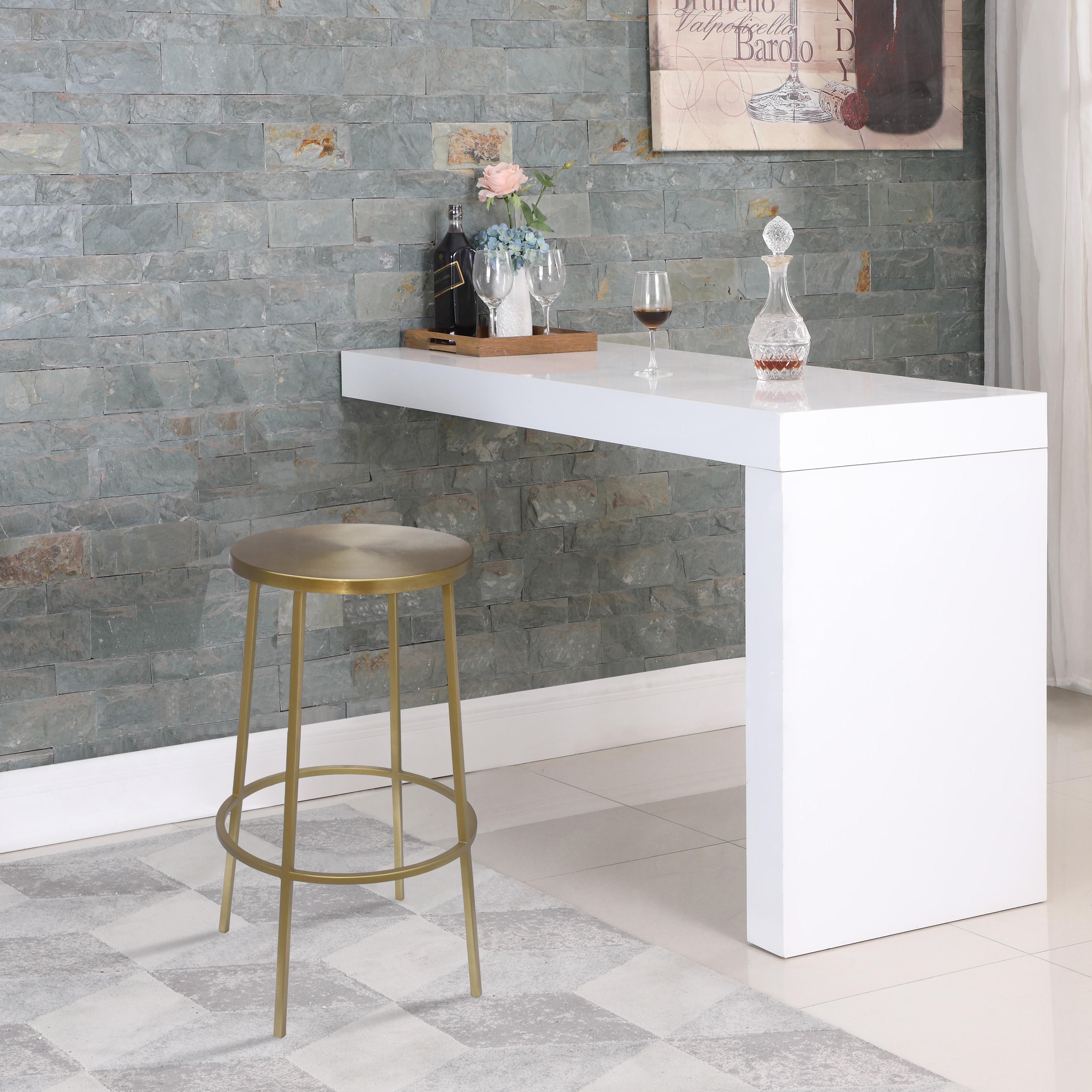 Meridian Tyson Gold Iron Bar Stool