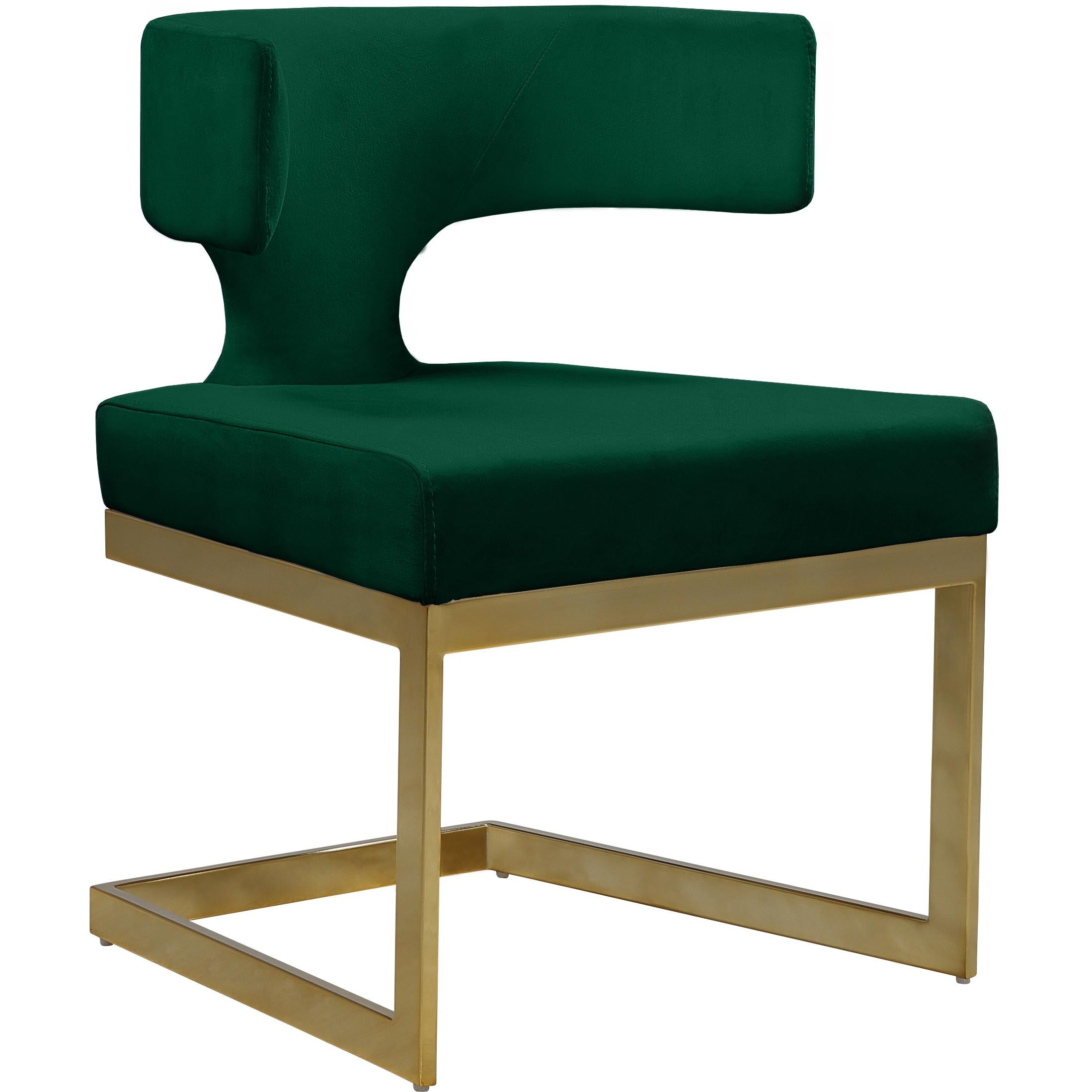 Meridian Alexandra Green Velvet Dining Chair