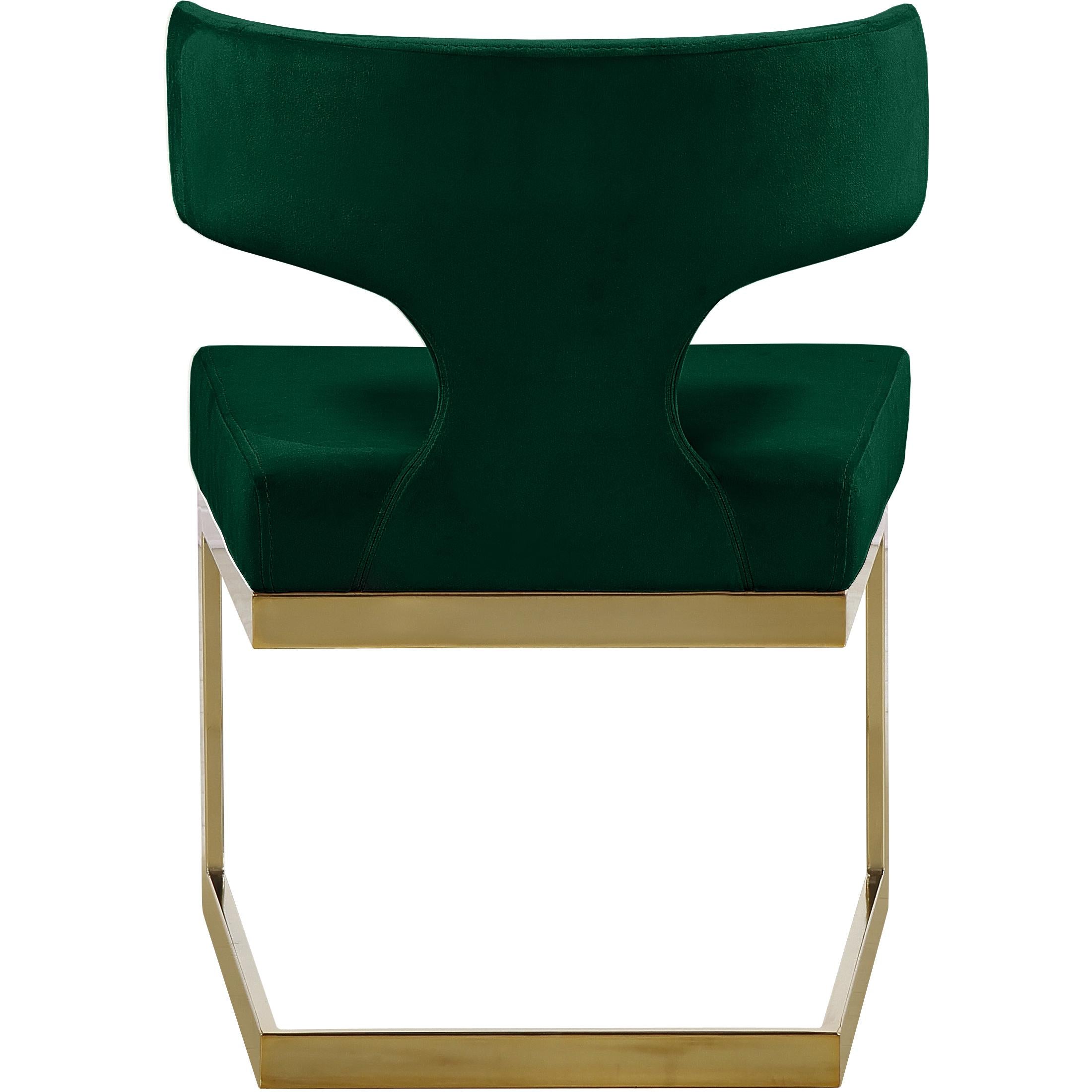 Meridian Alexandra Green Velvet Dining Chair